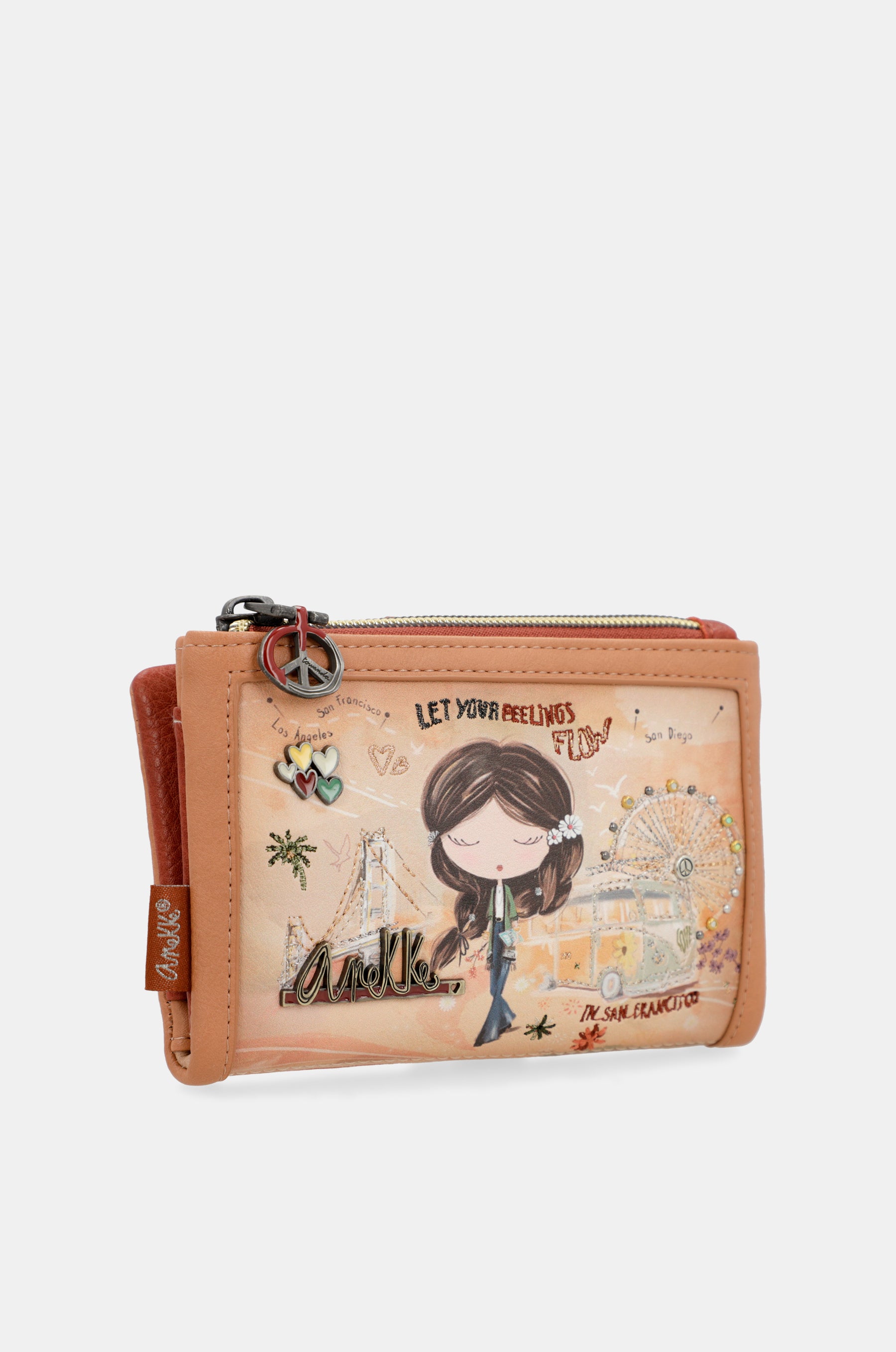 Billetero RFID pequeño Peace & Love Camel