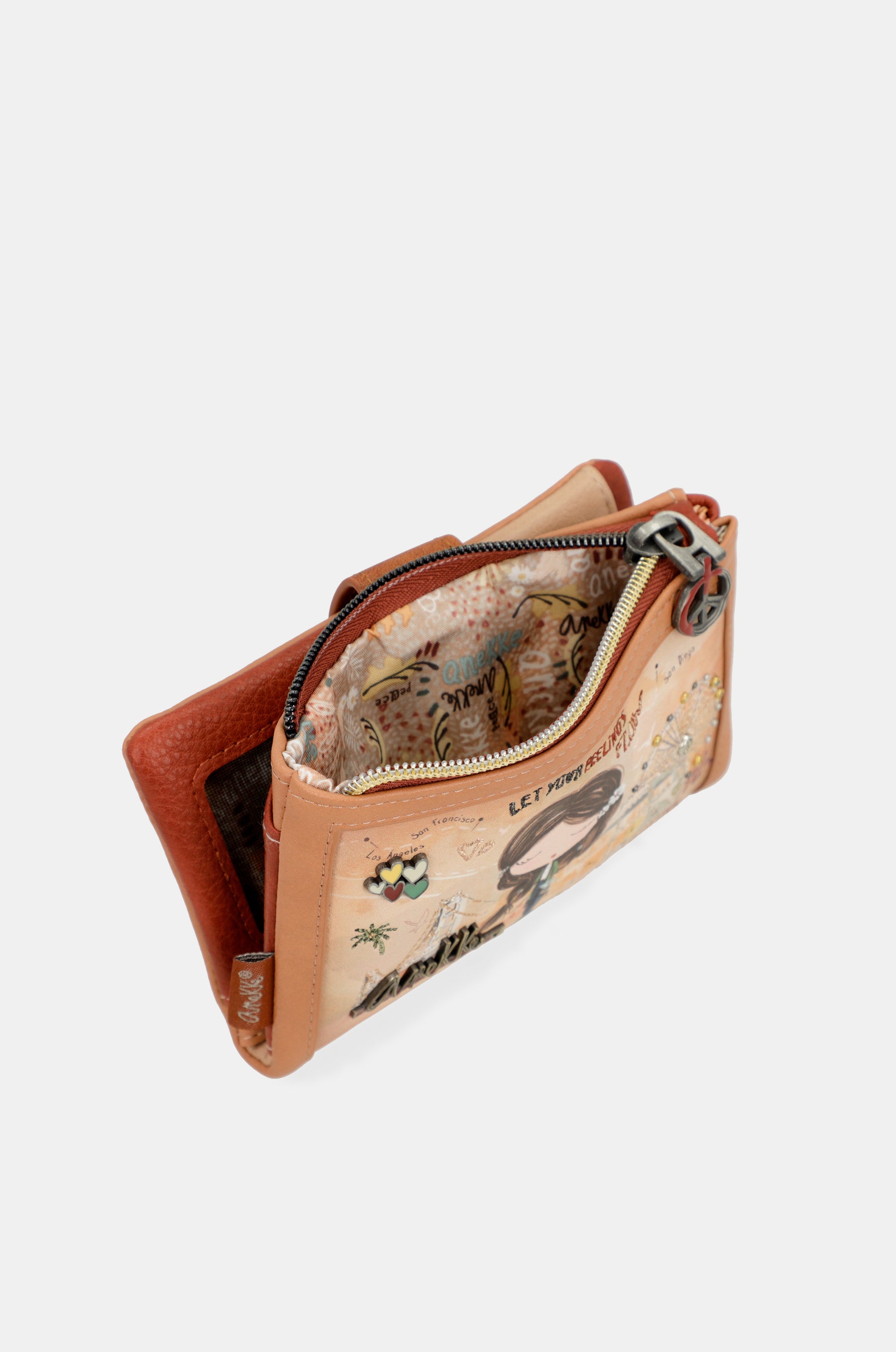 Billetero RFID pequeño Peace & Love Camel