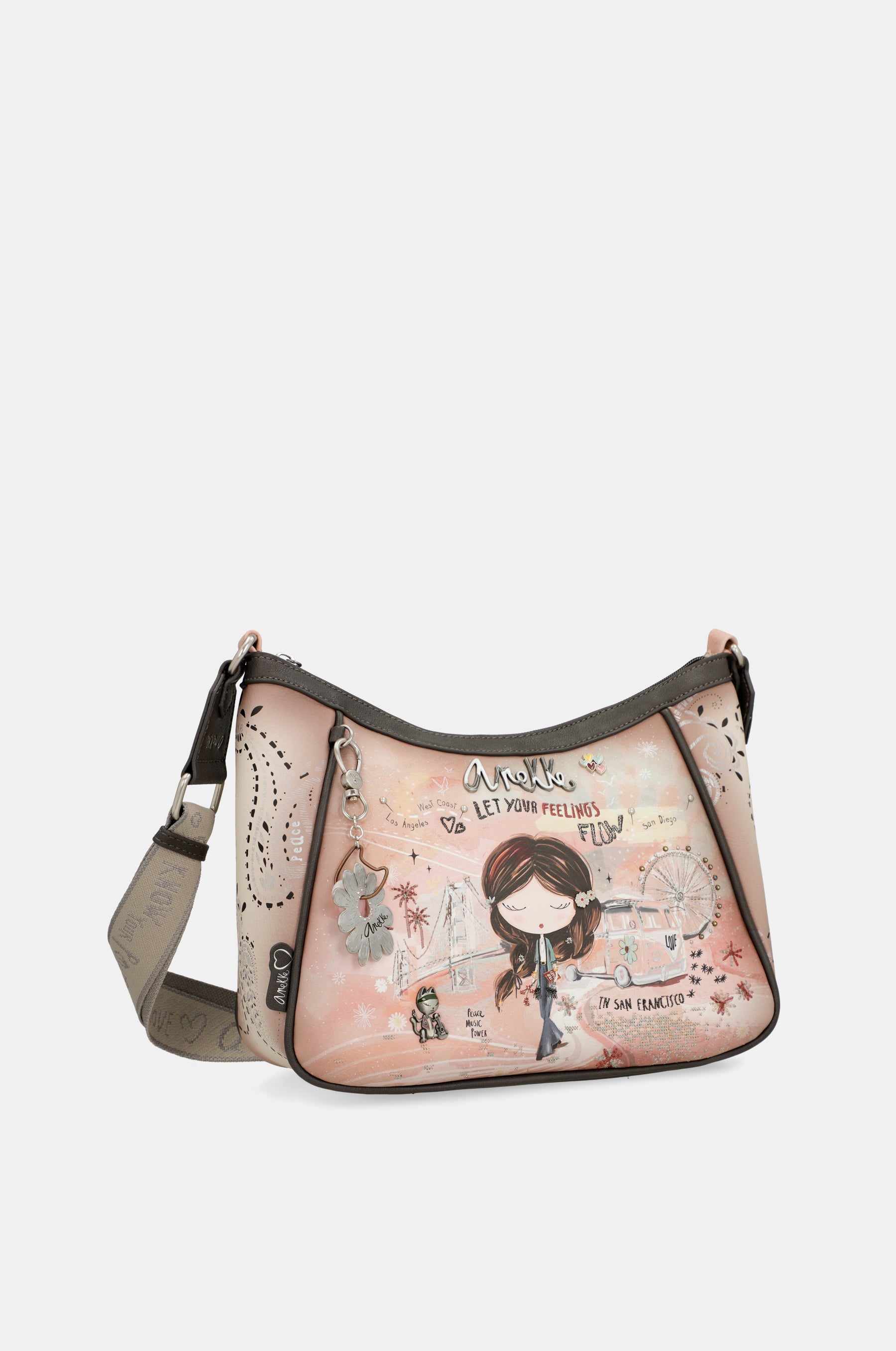 Bandolera Peace & Love rosa