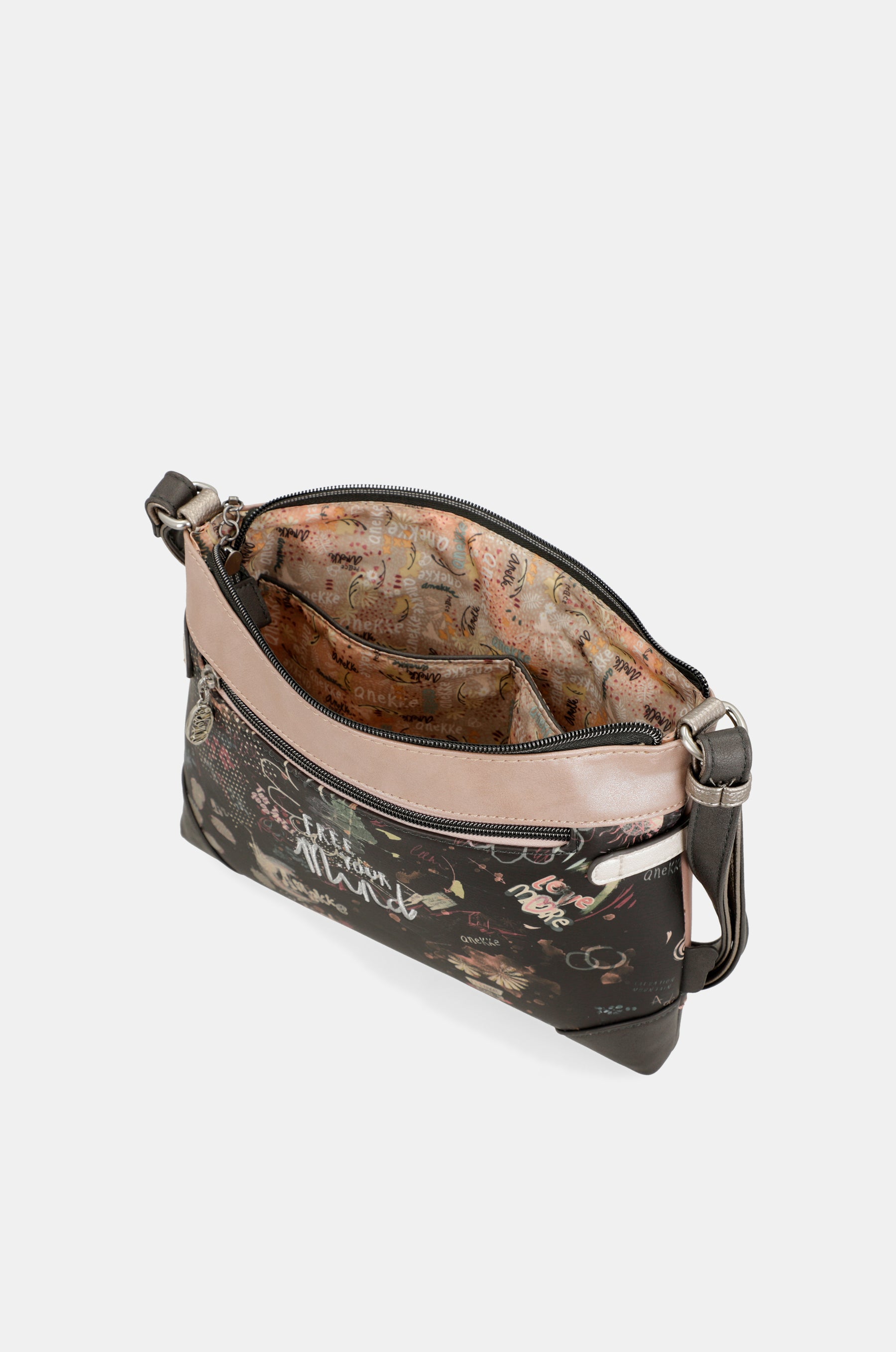 Bandolera mediana Peace & Love rosa