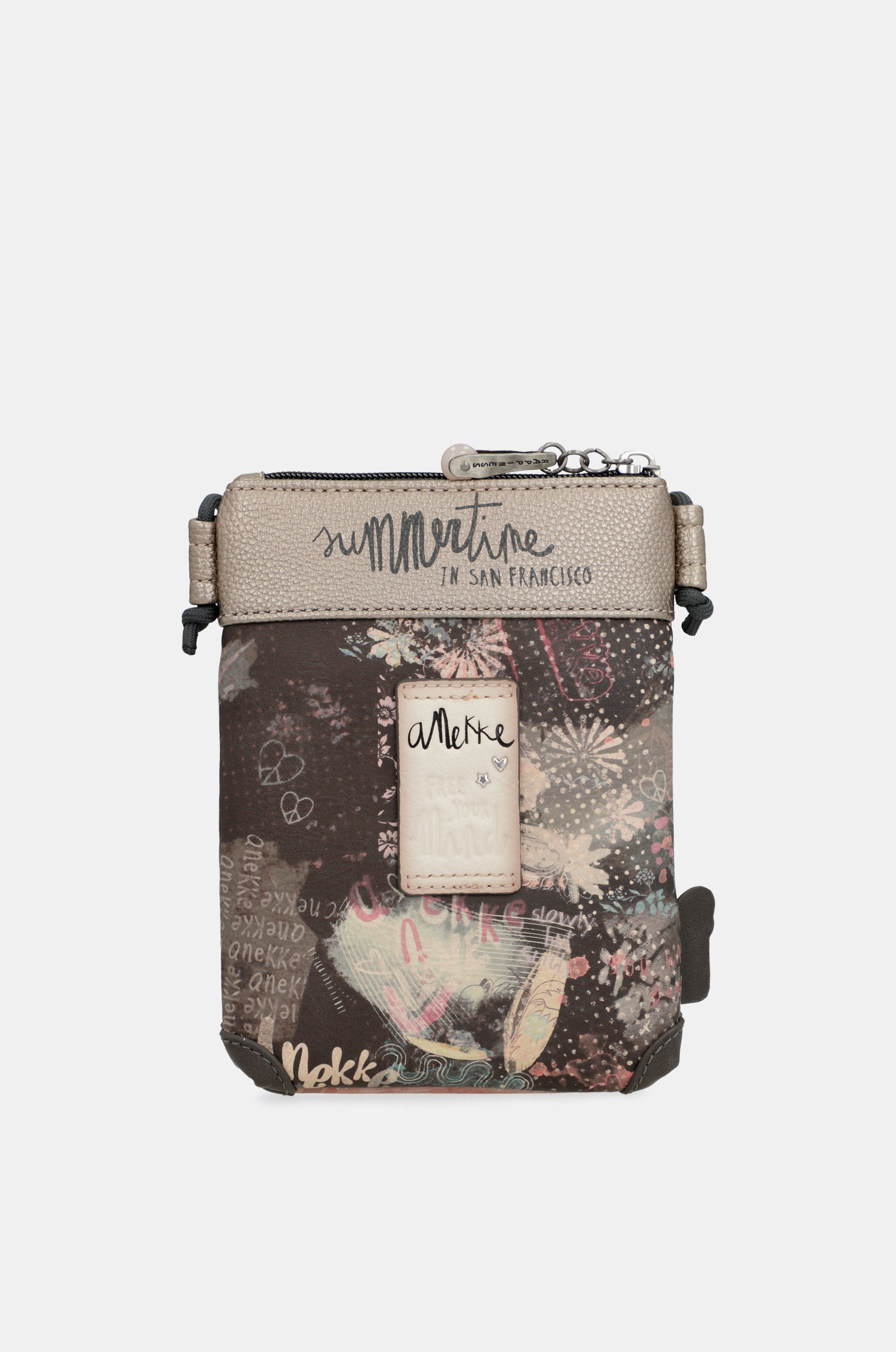 Mini bandolera Peace & Love rosa