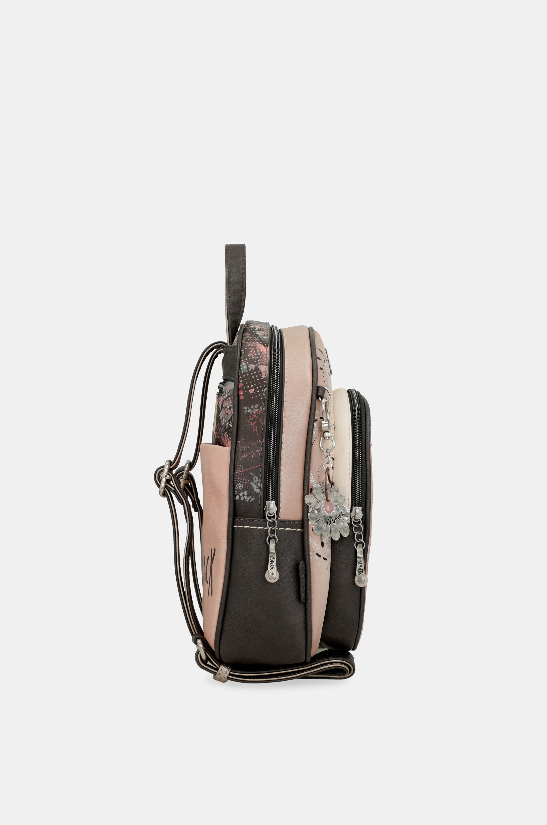 Mochila mediana Peace & Love rosa