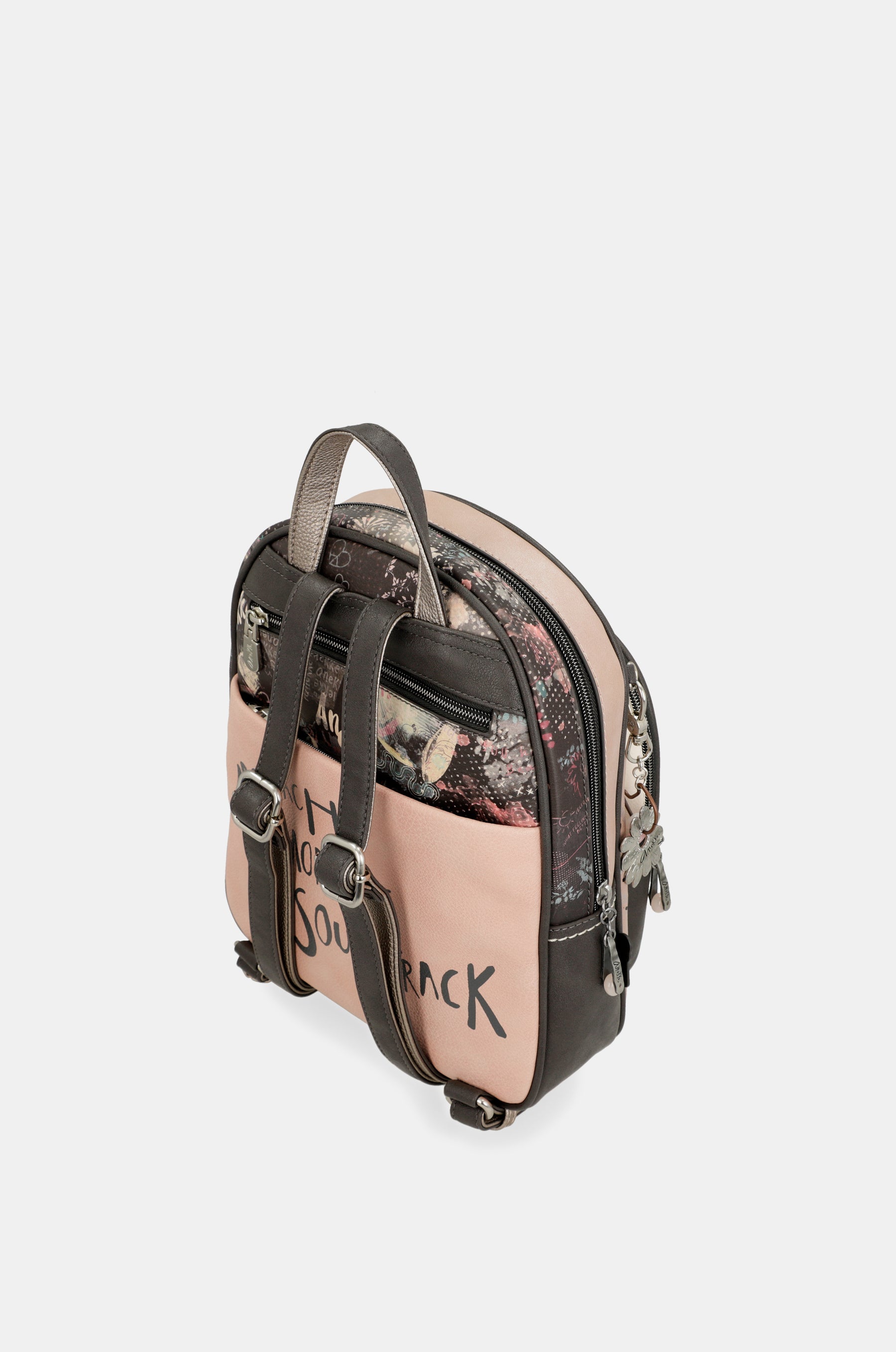 Mochila mediana Peace & Love rosa