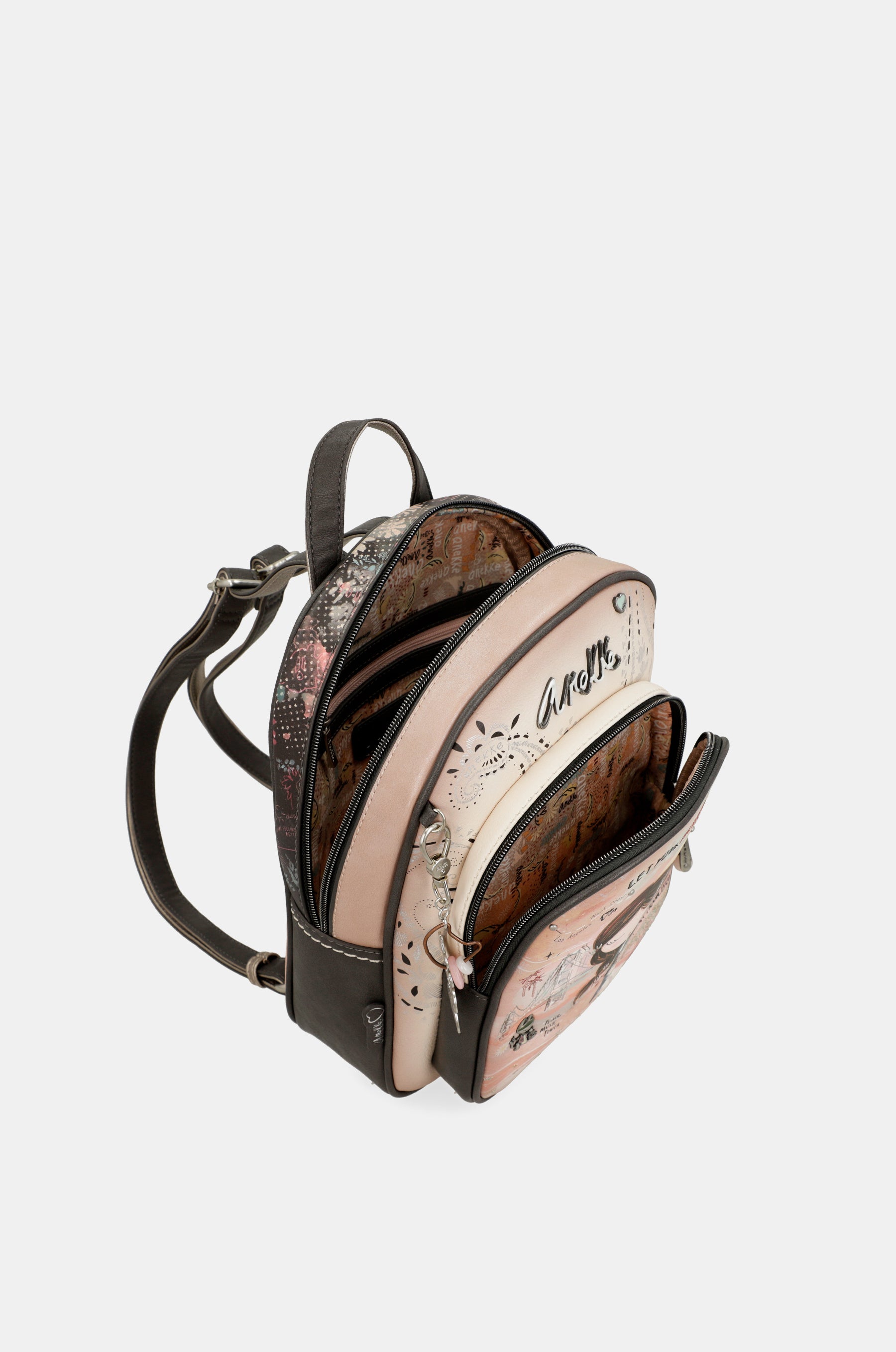 Mochila mediana Peace & Love rosa