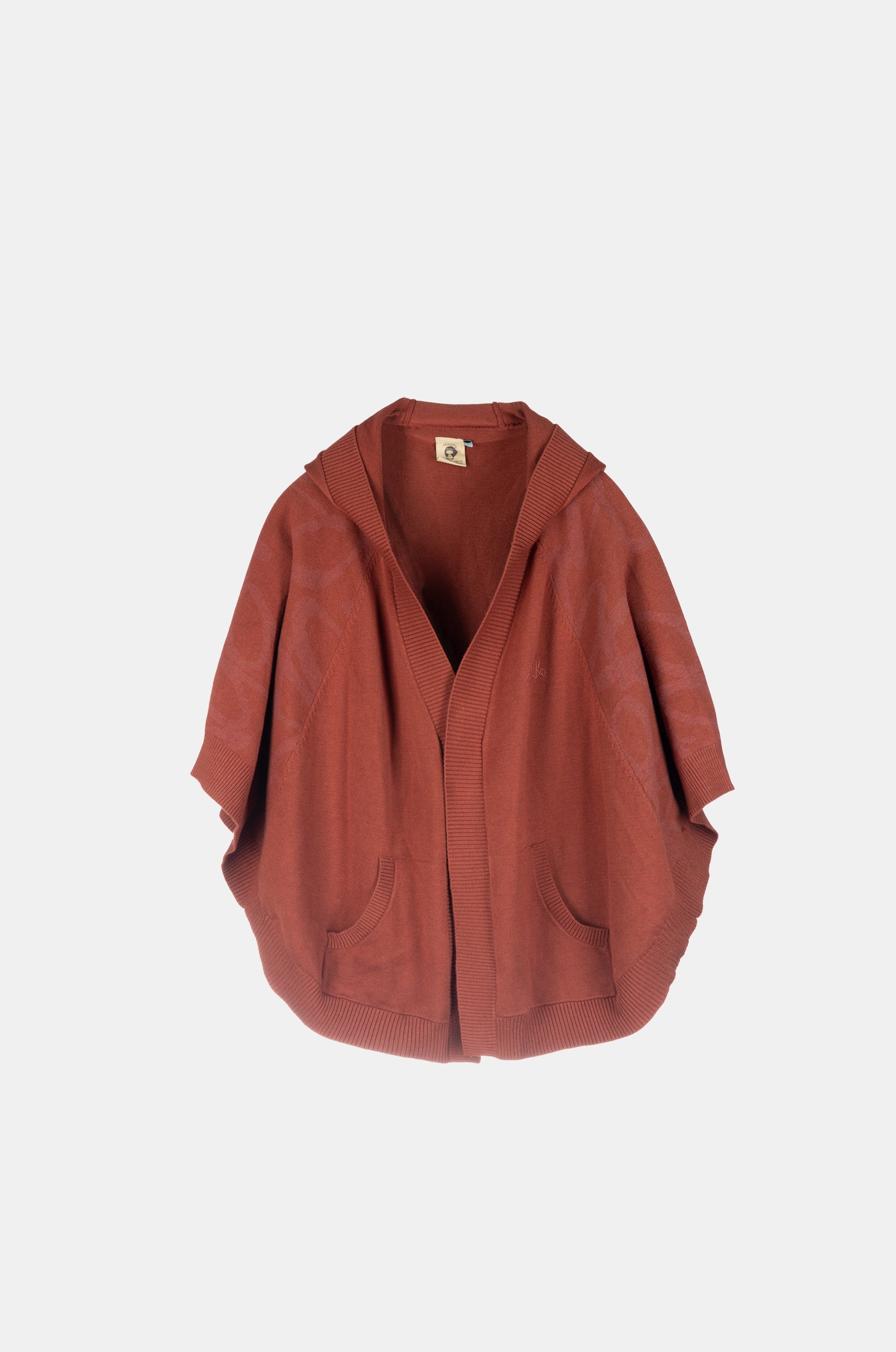Chaqueta estilo poncho roja