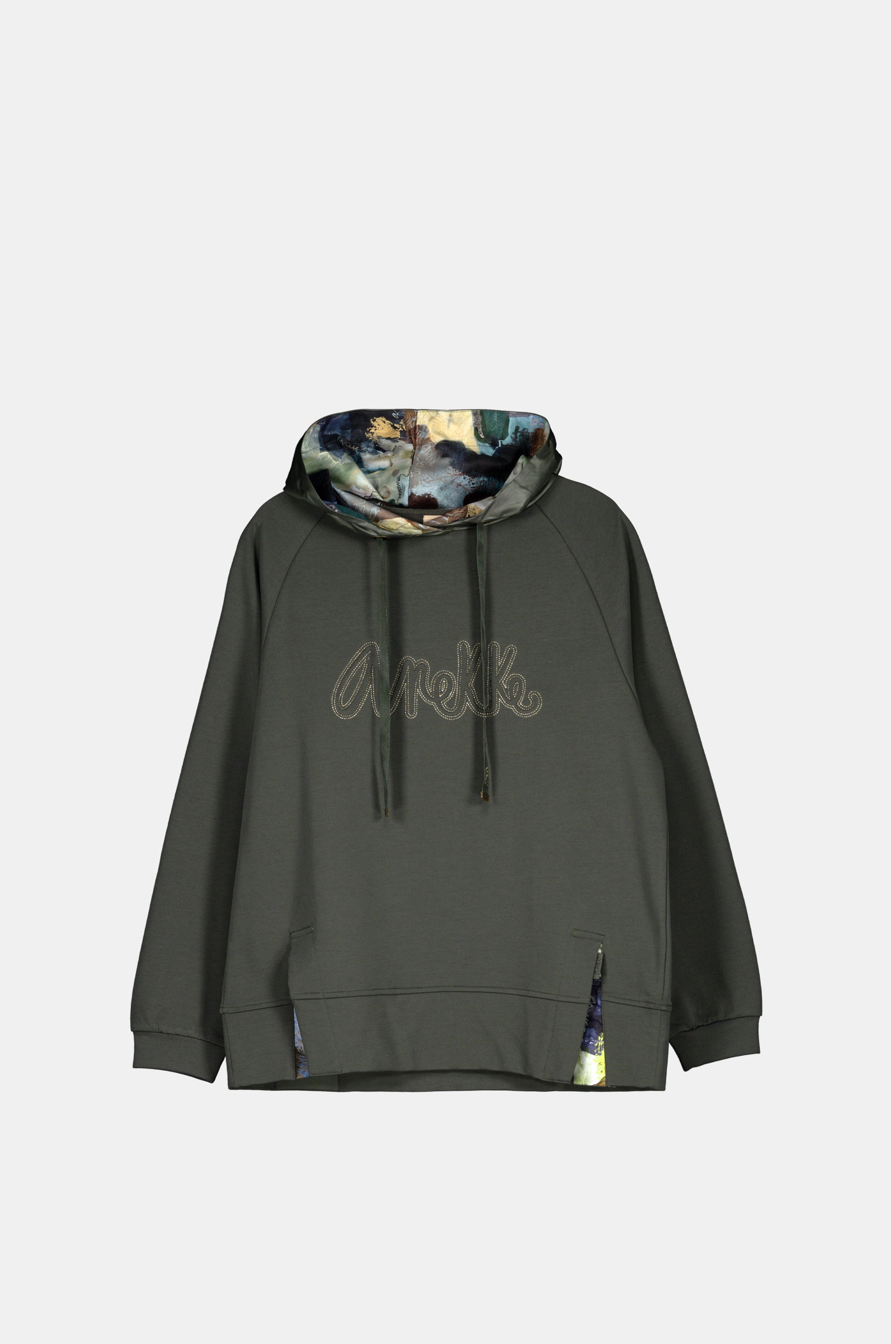 Sudadera verde con capucha