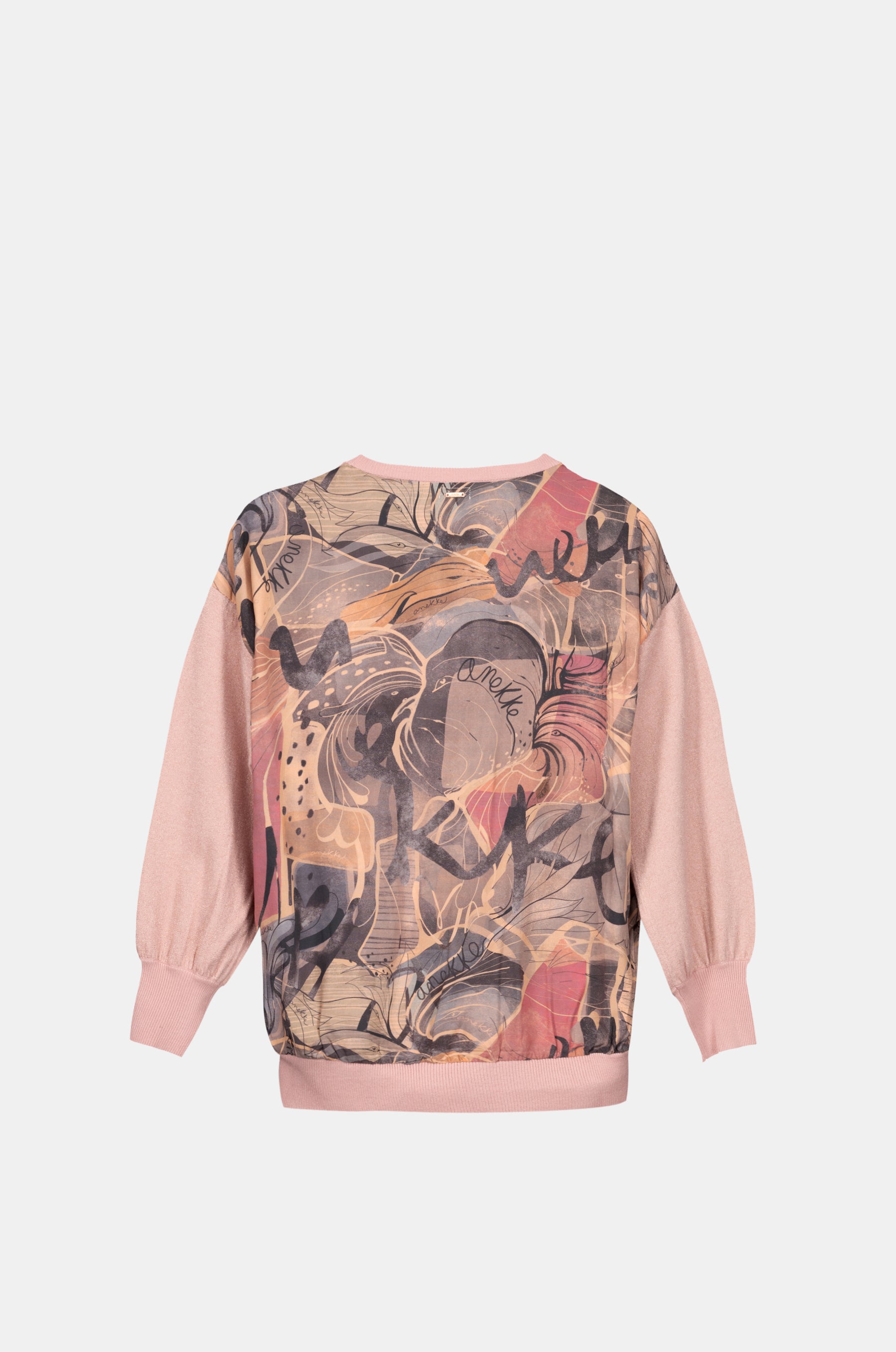 Suéter rosa con espalda estampada