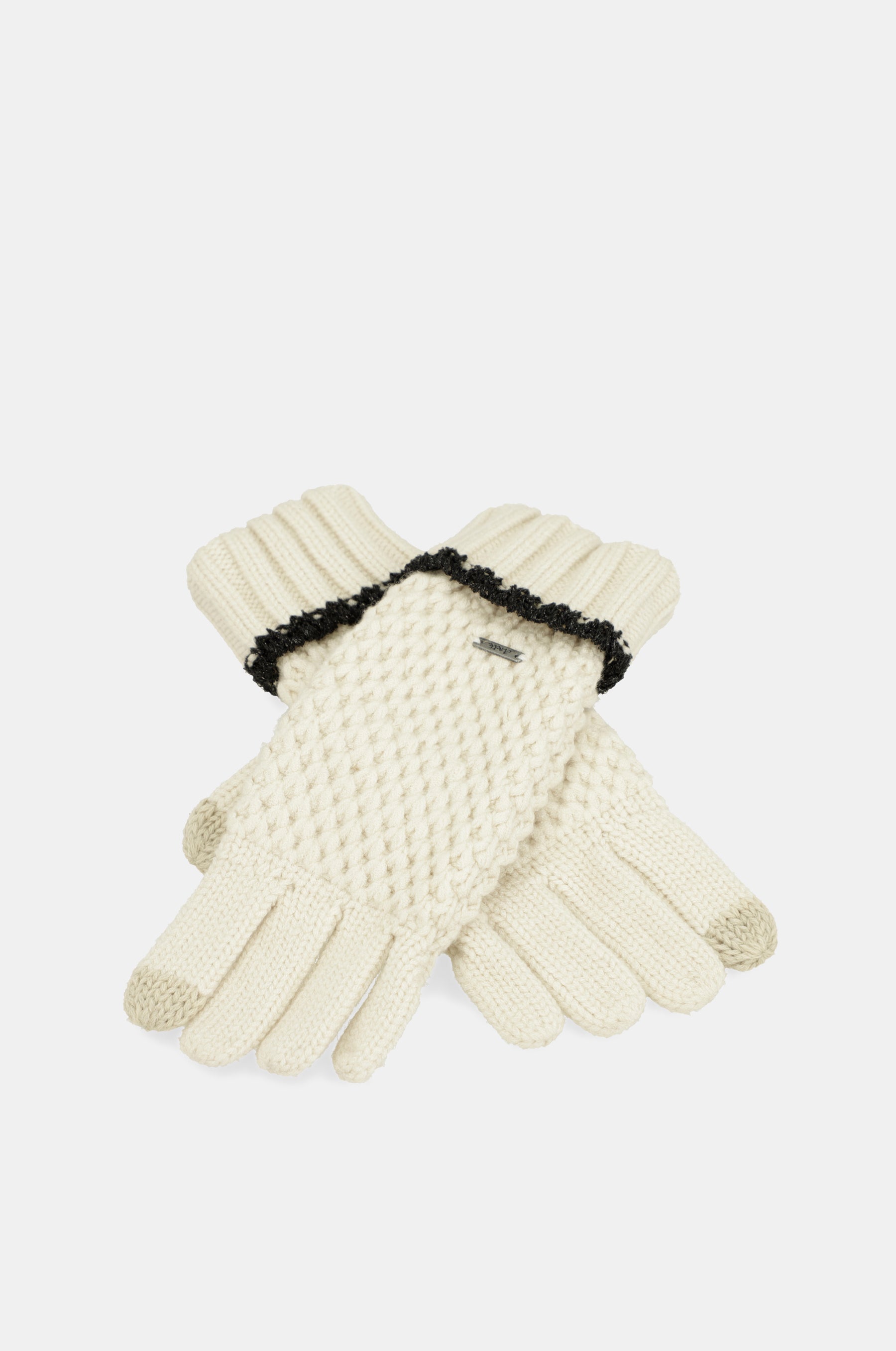 Guantes de punto beige