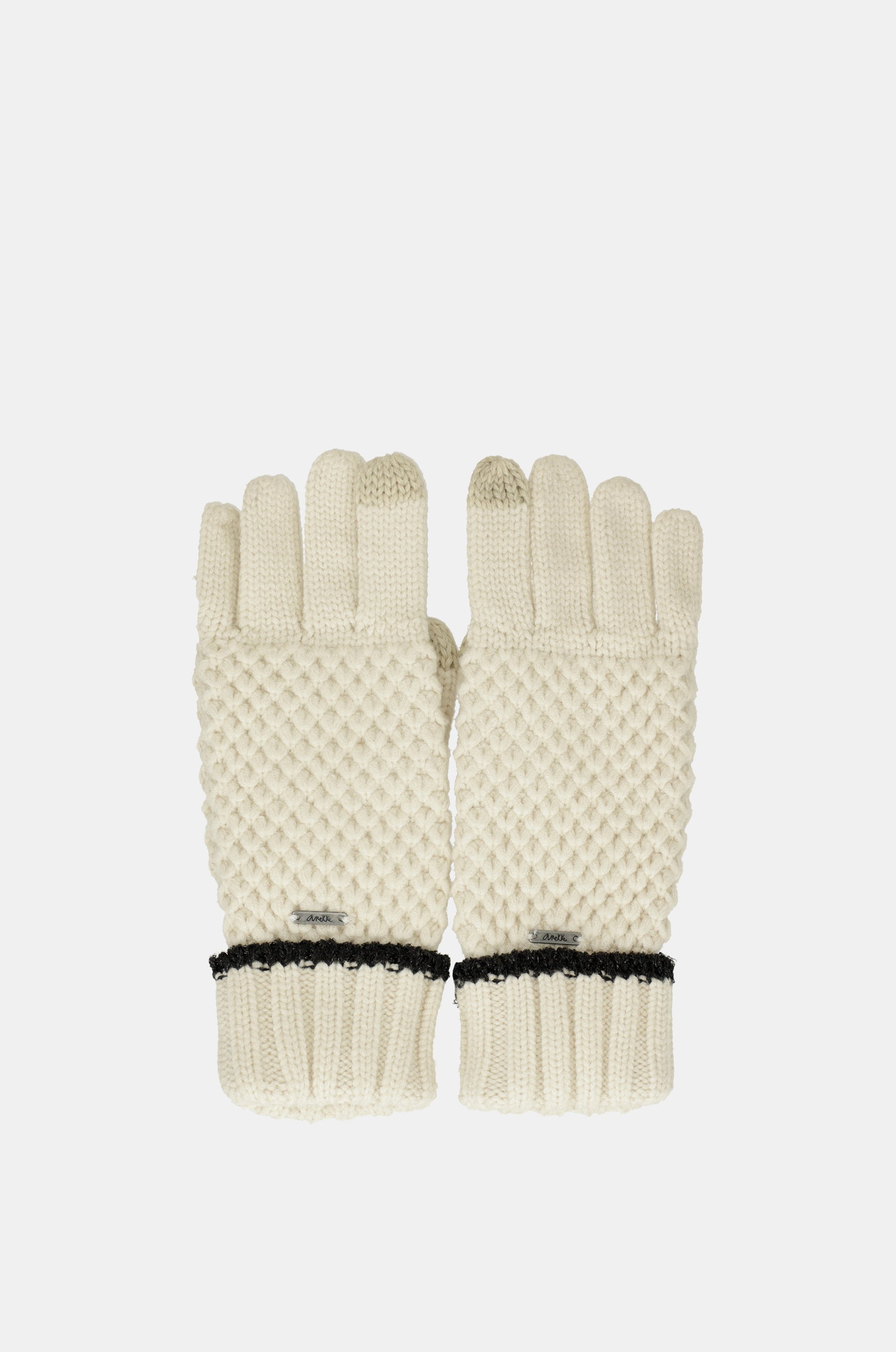 Guantes de punto beige