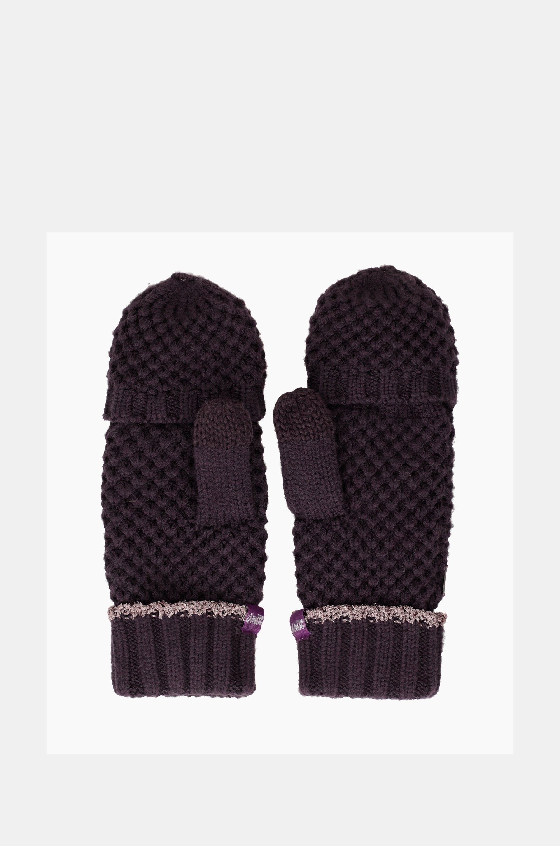 Mitones de punto púrpura