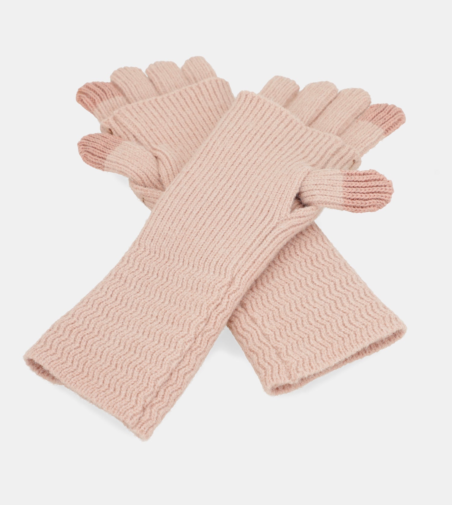 Guantes de punto beige