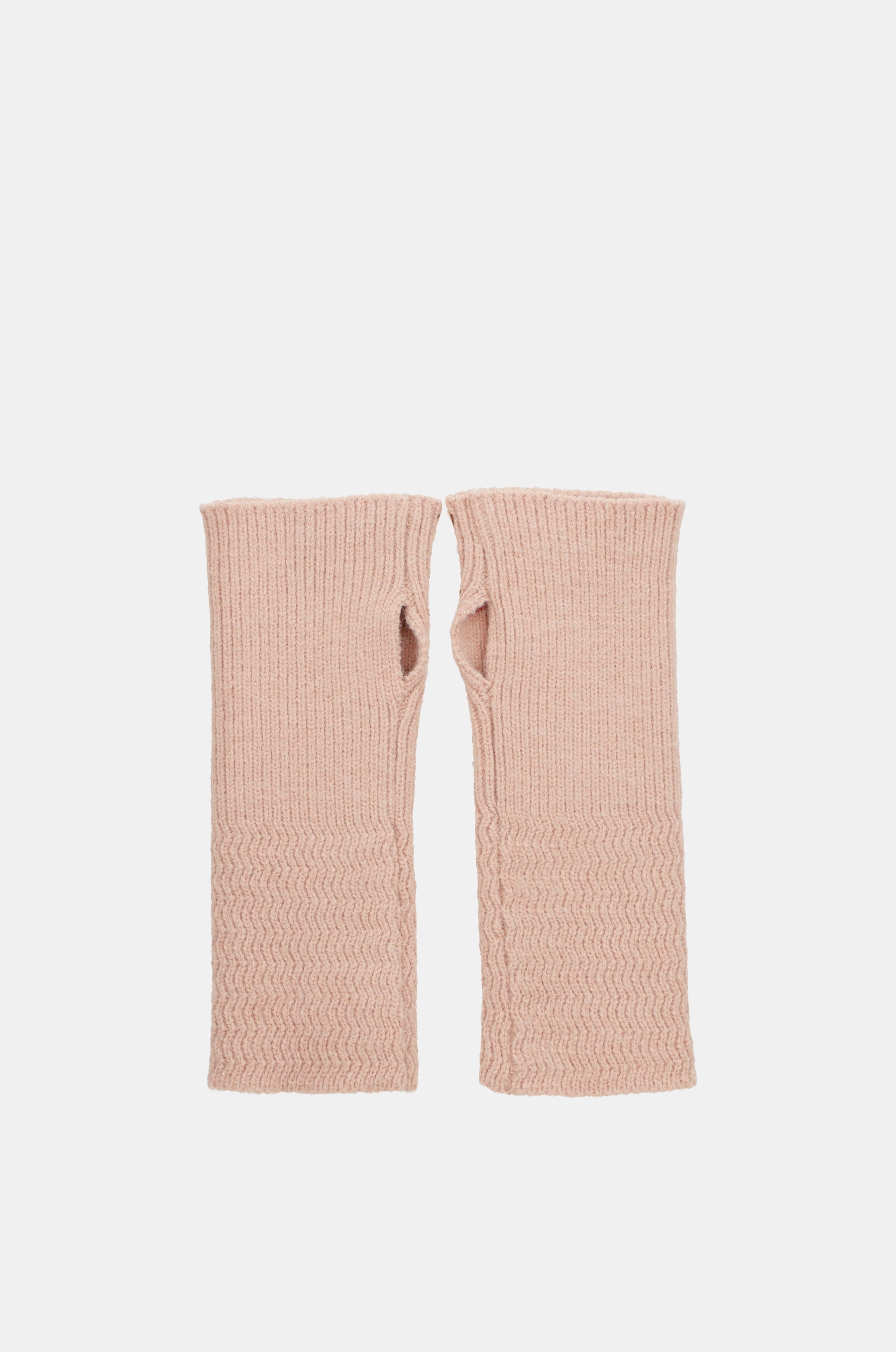 Guantes de punto beige