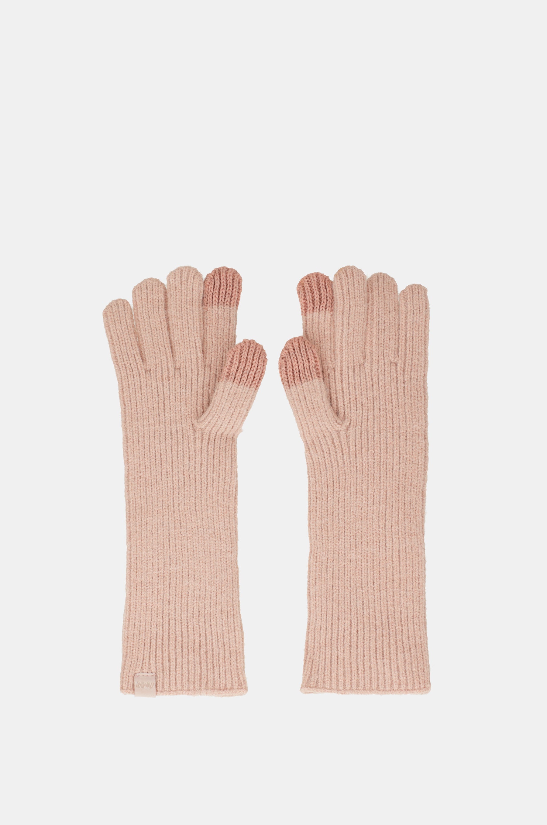Guantes de punto beige