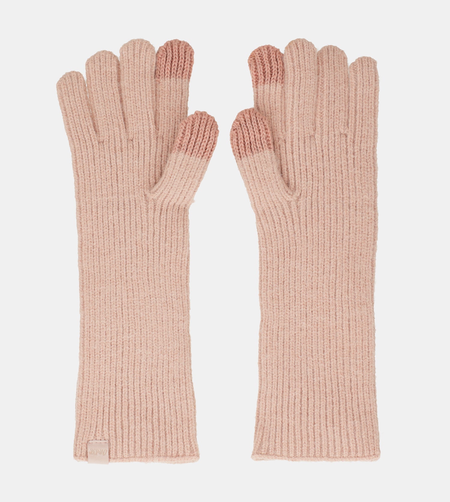 Guantes de punto beige