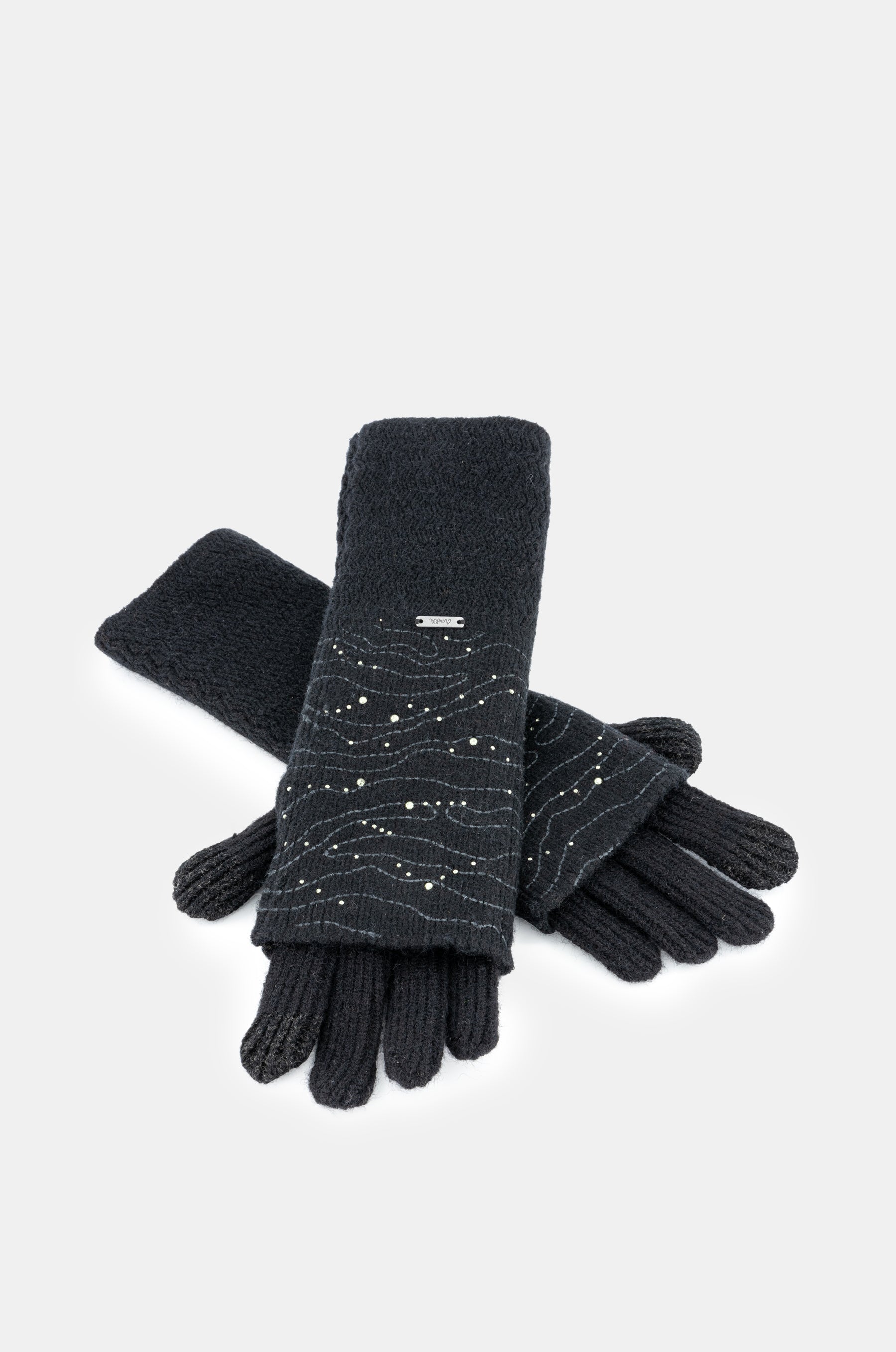 Guantes de punto negro