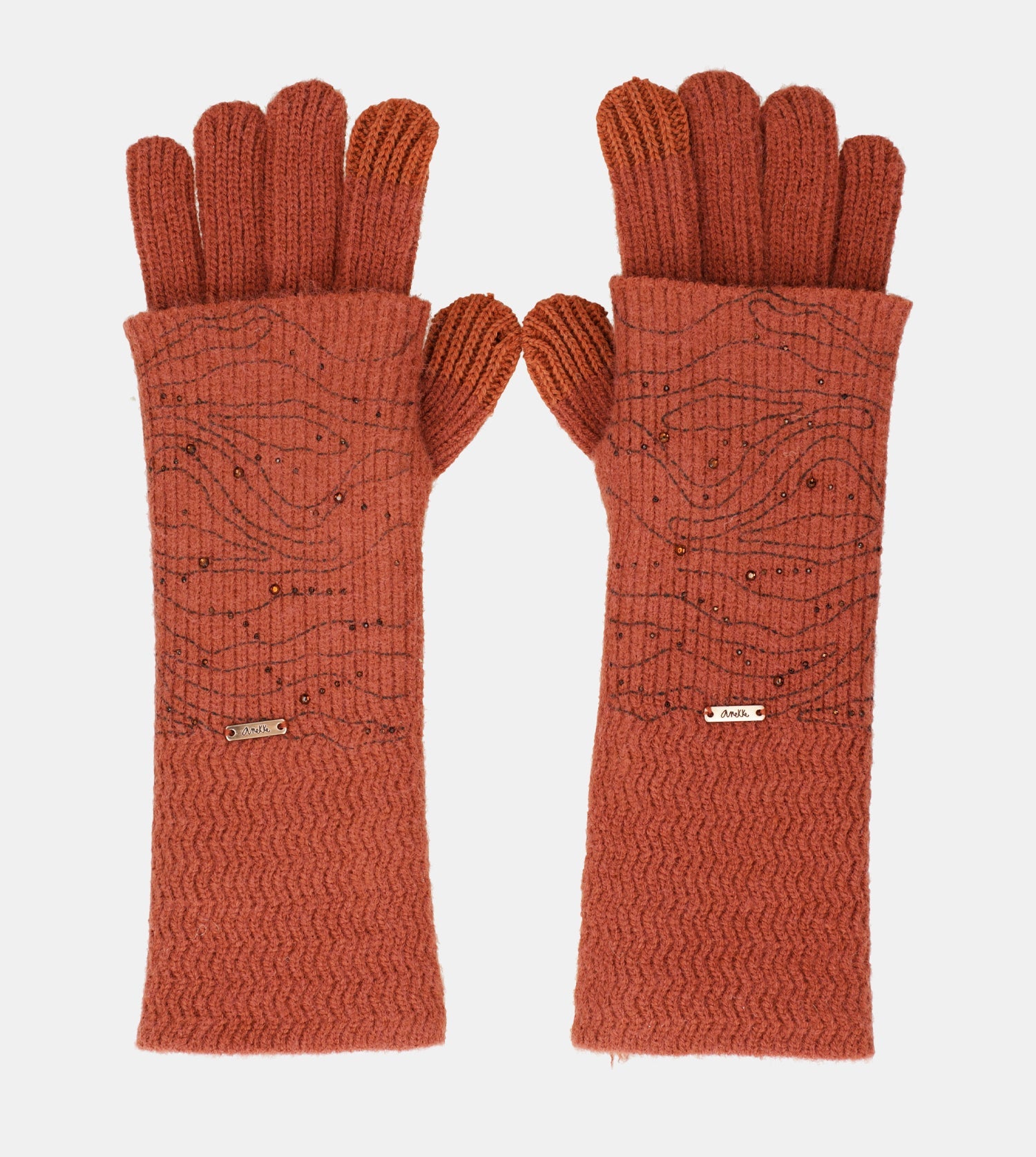 Guantes de punto rojo