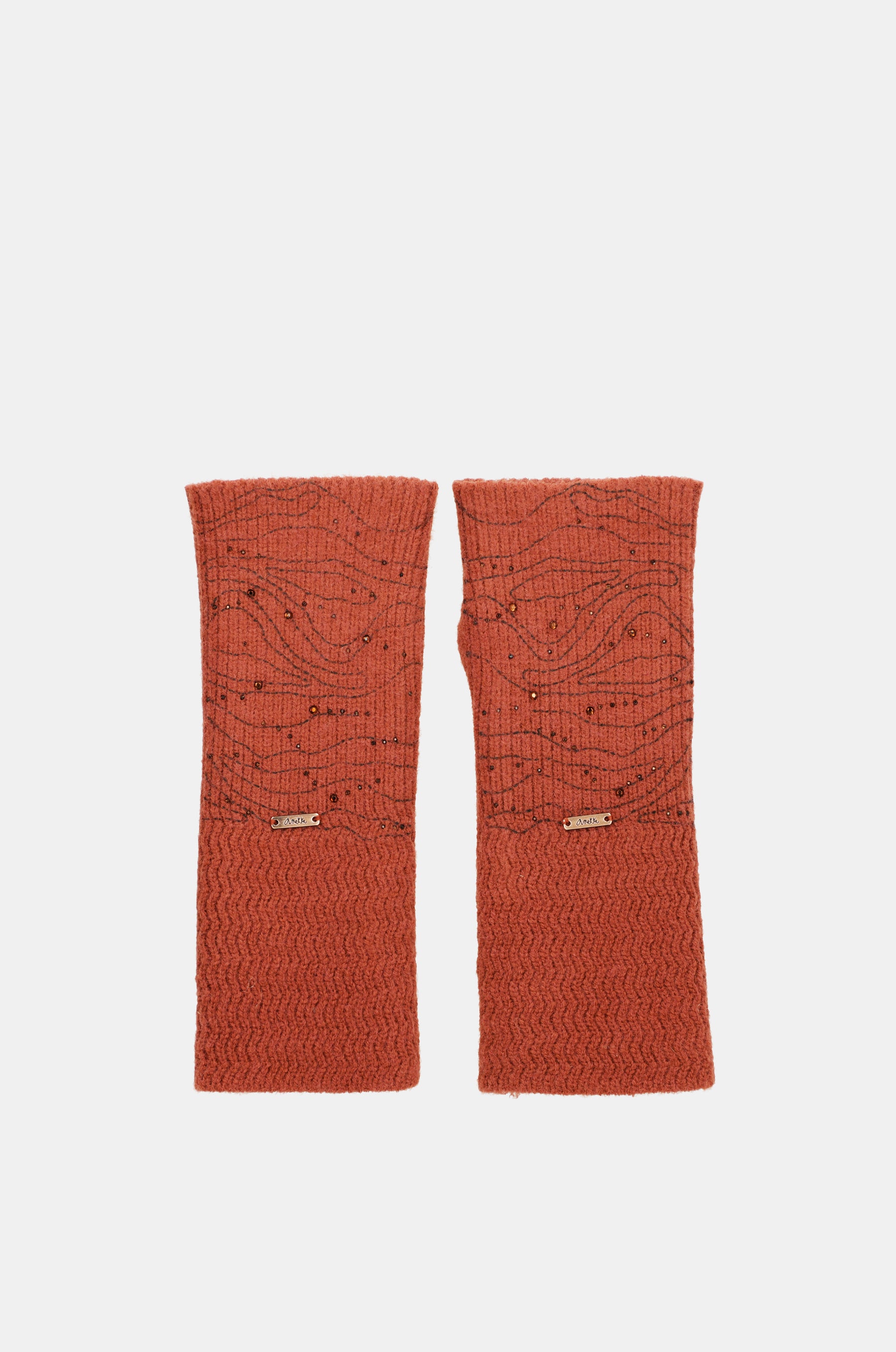 Guantes de punto rojo
