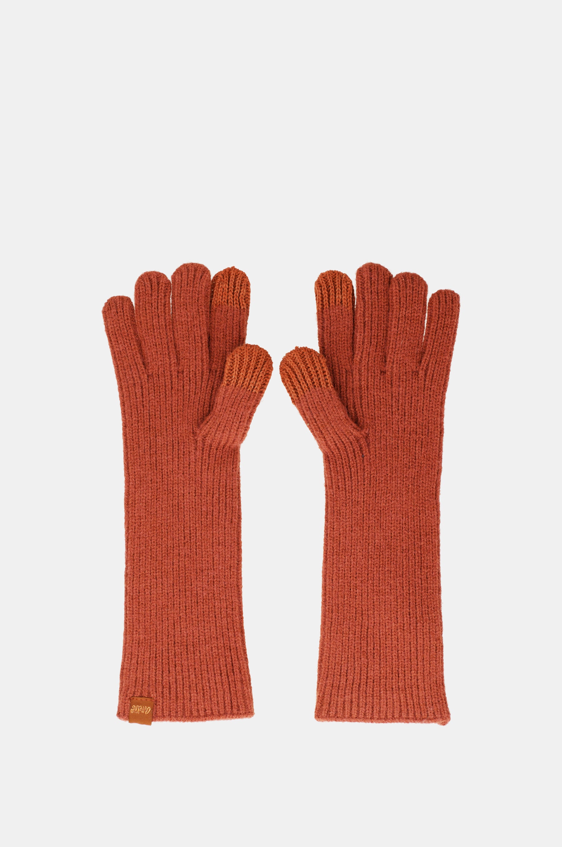 Guantes de punto rojo