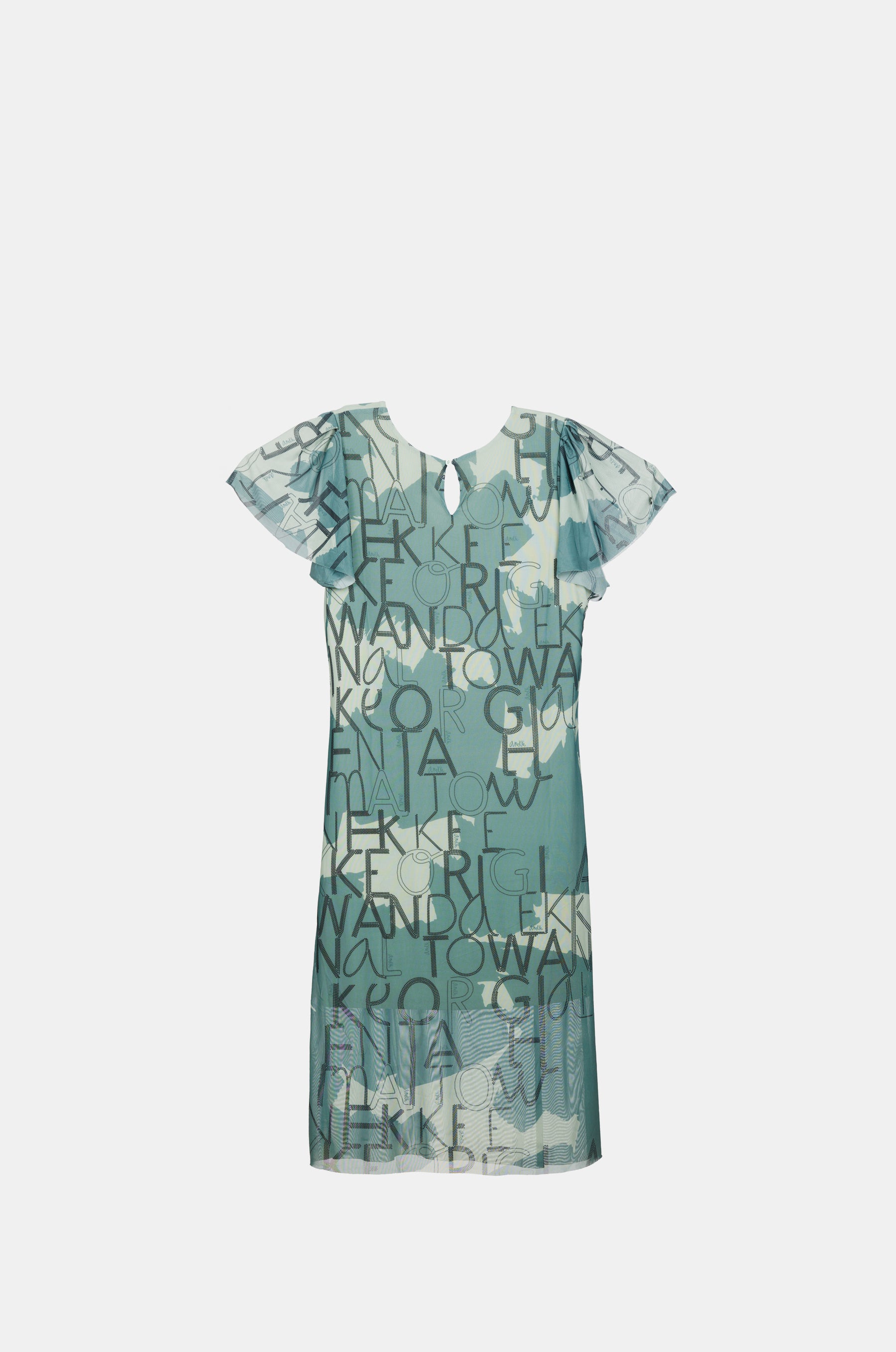 Vestido manga corta verde