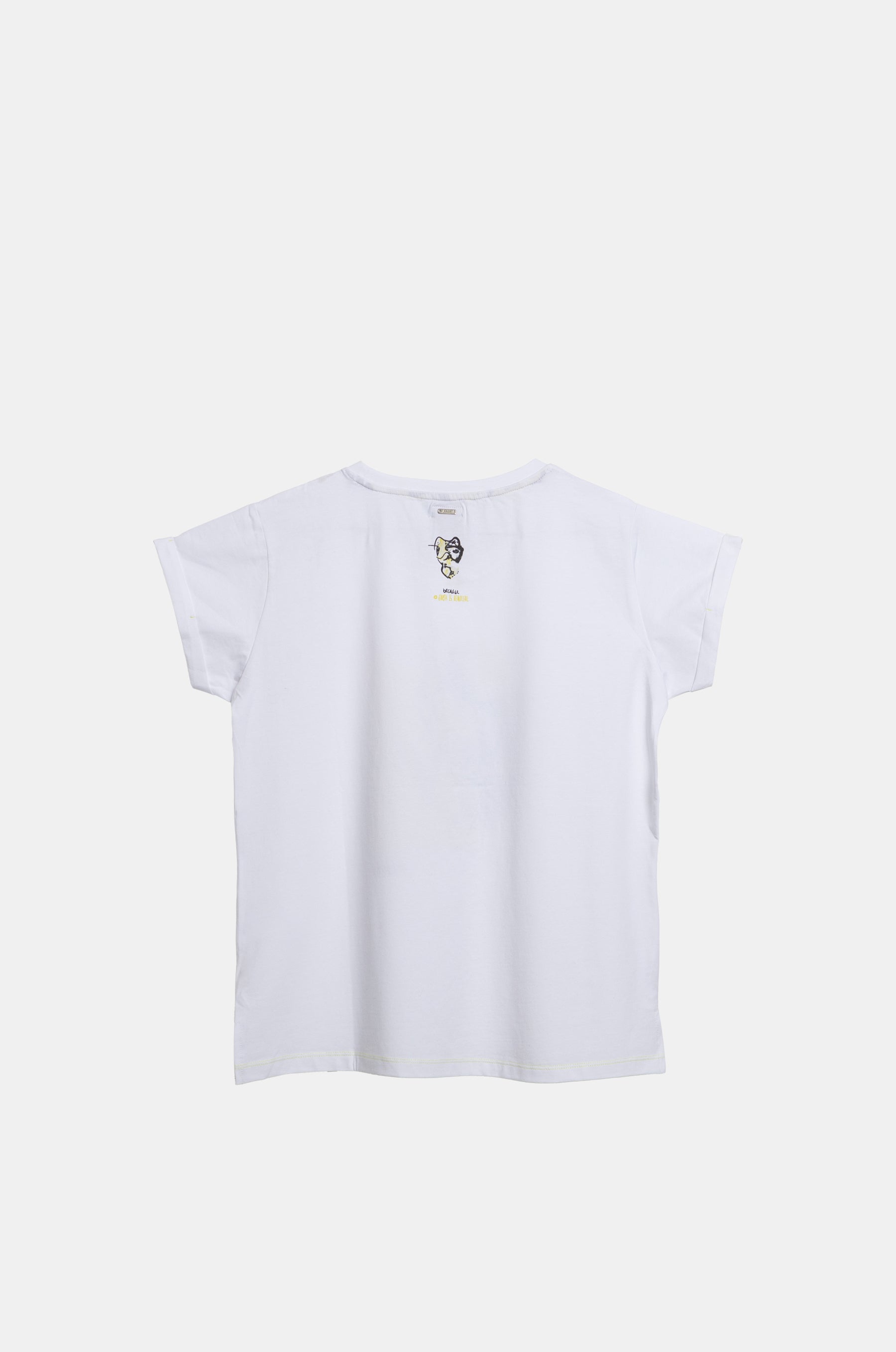 Camiseta manga corta blanca y dorada Anekke
