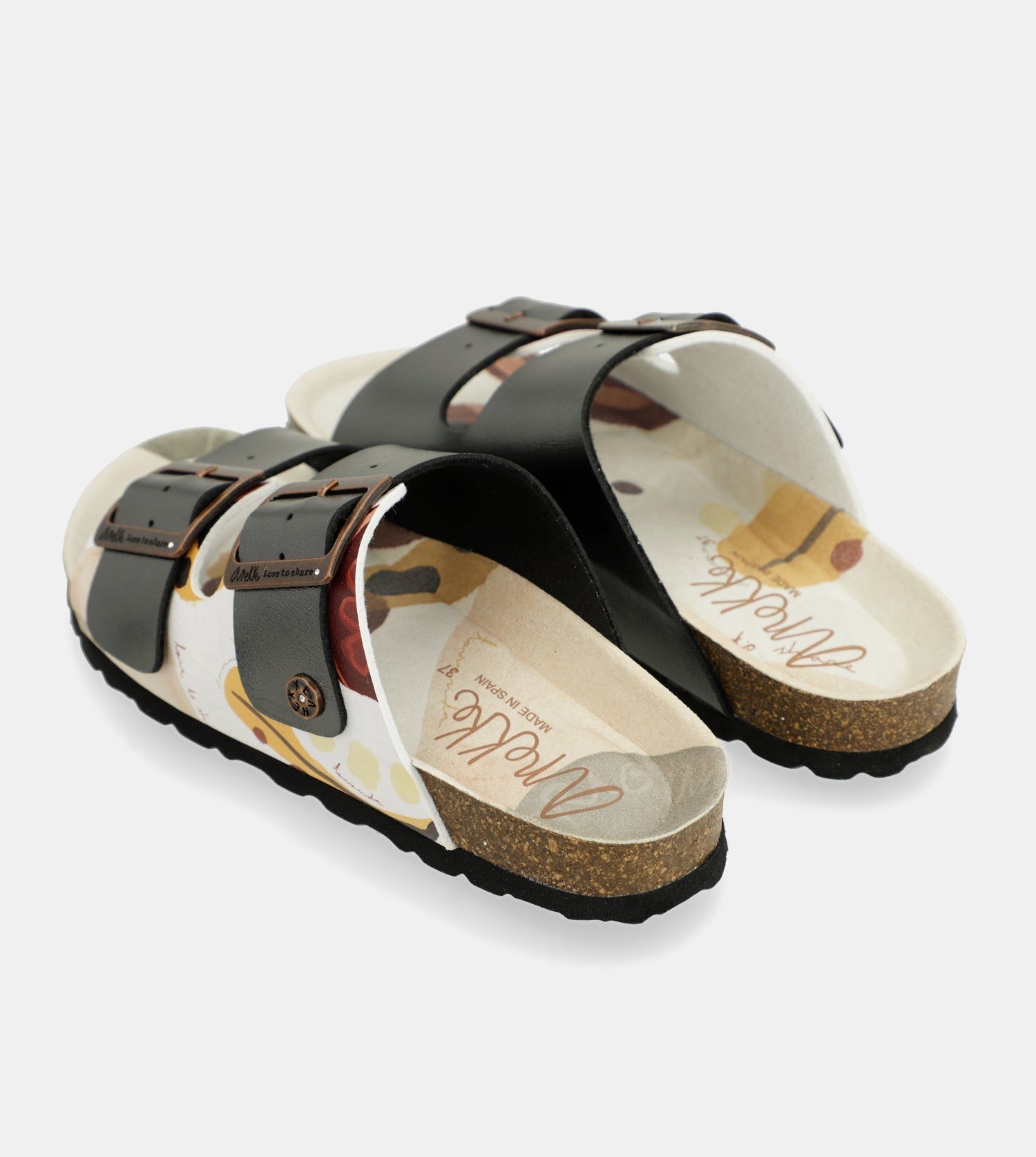 Sandalias bio multicolor negras