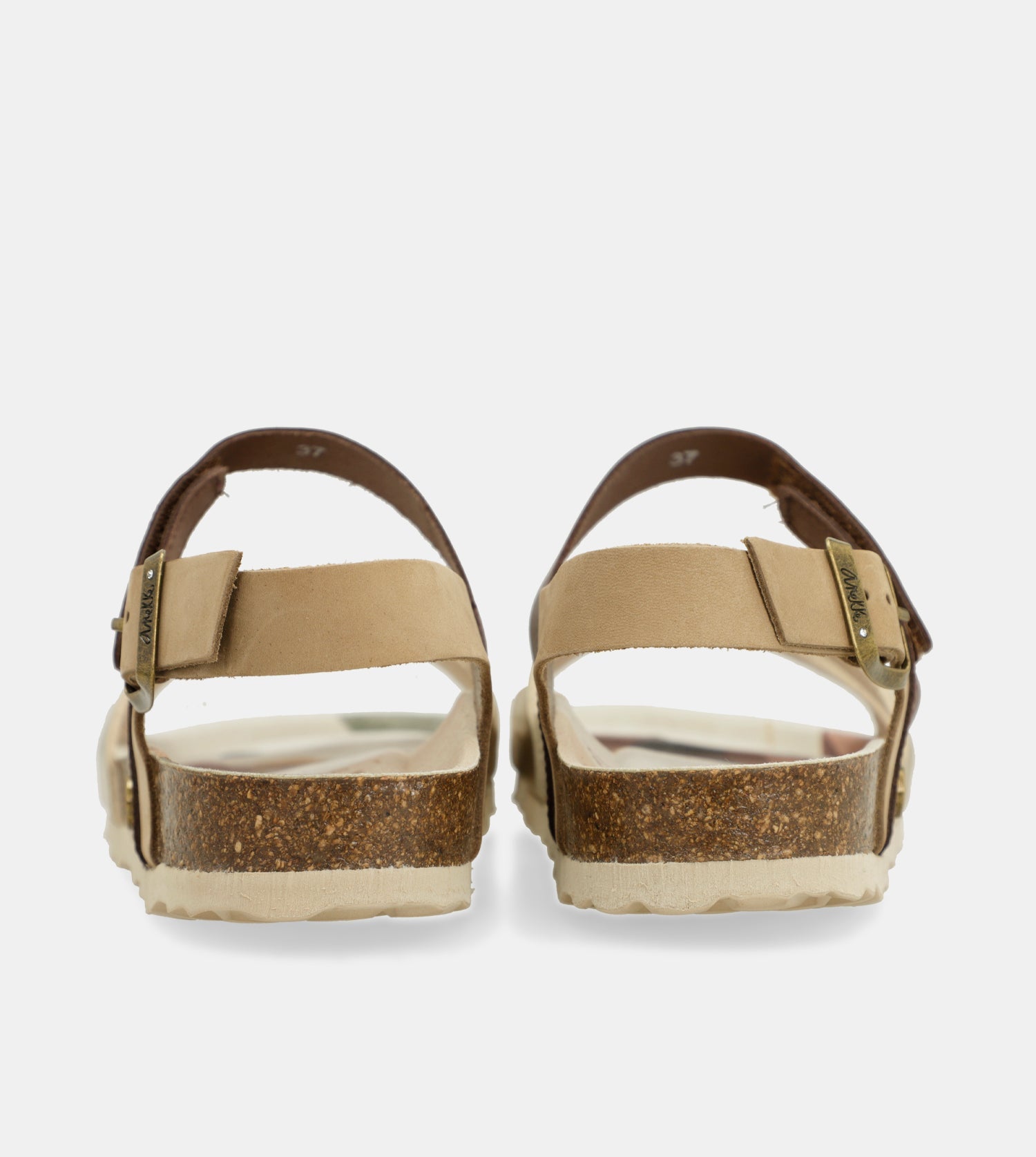 Sandalias oro y marrón