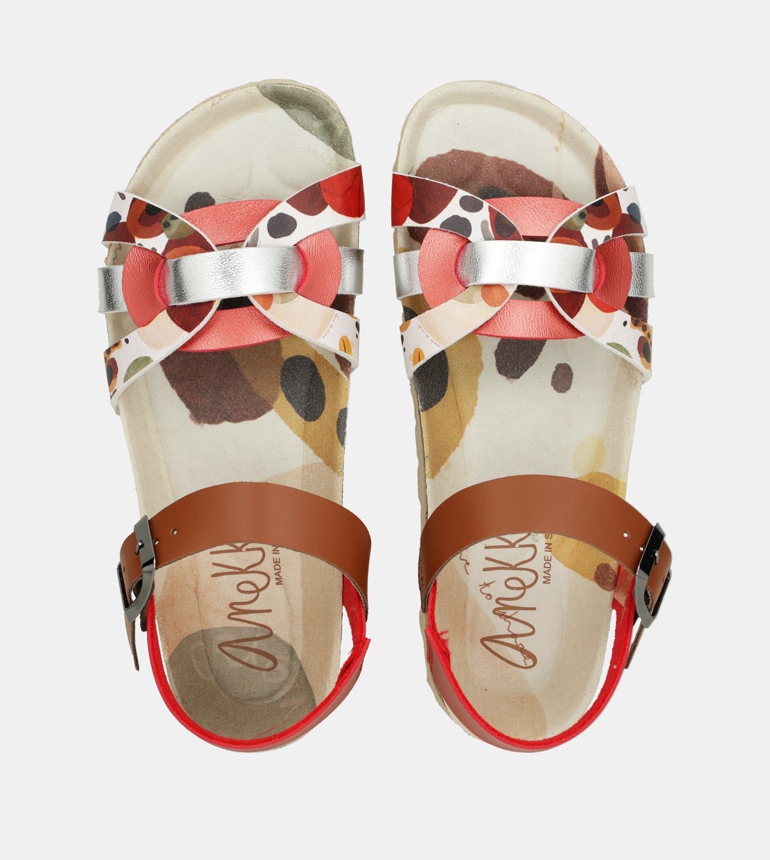 Sandalias tiras rojas Alma