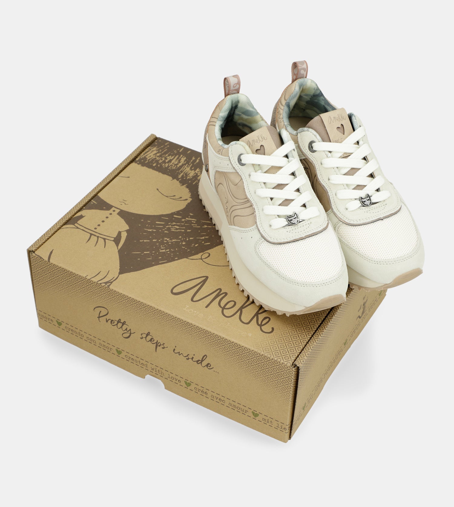 Deportivos plataforma beige