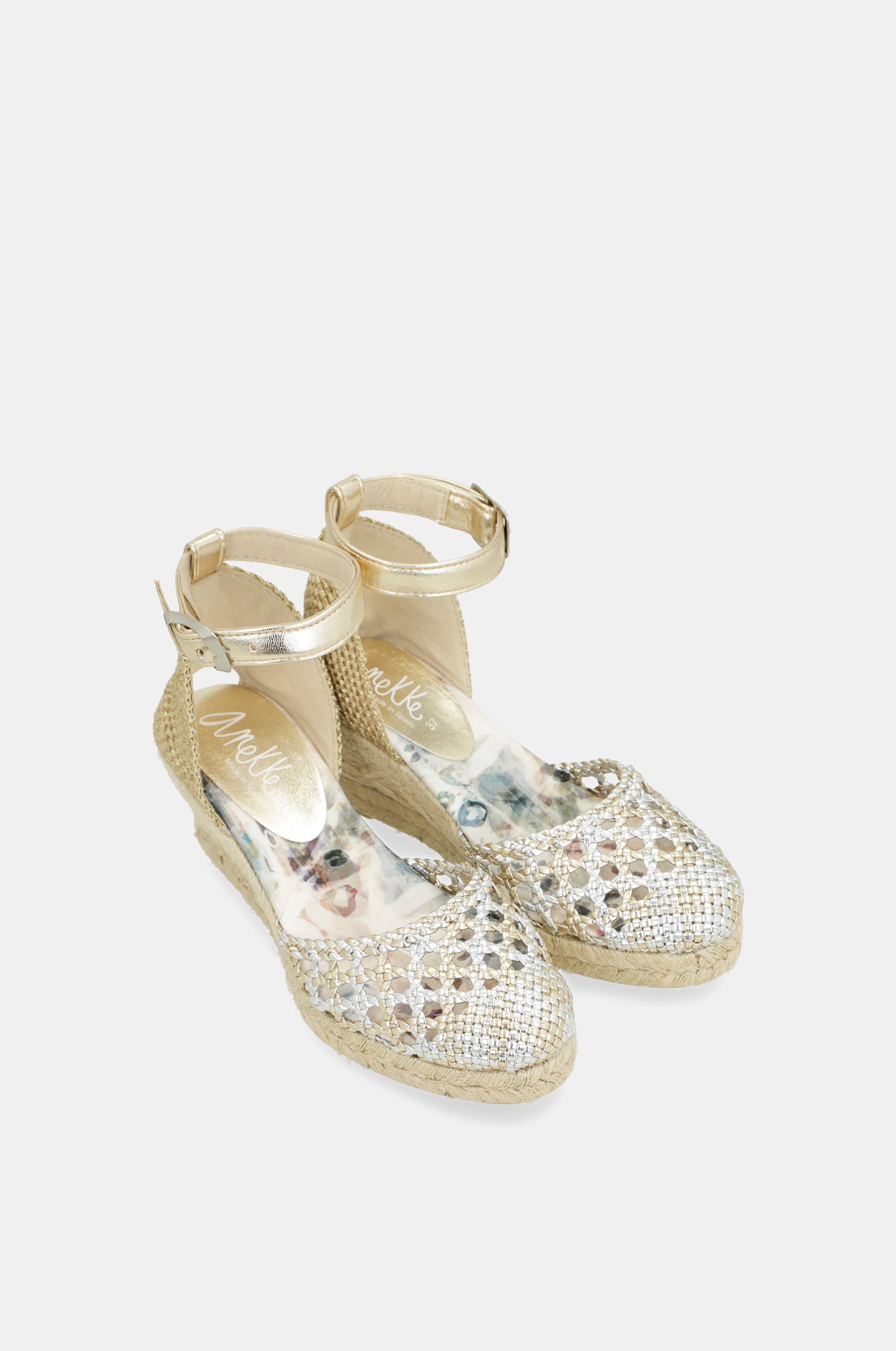 Sandalias de cuña plata Memories