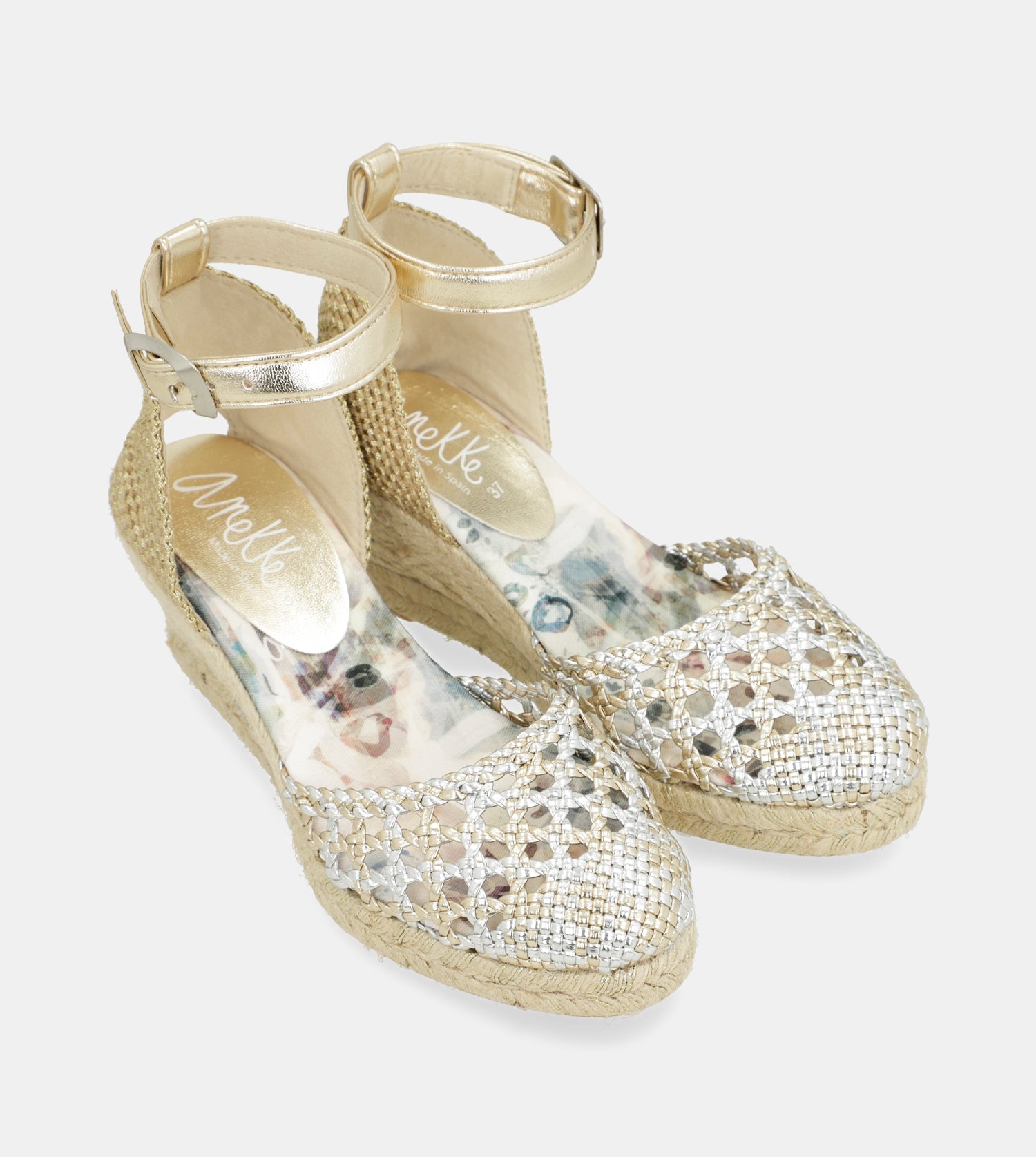 Sandalias de cuña plata Memories