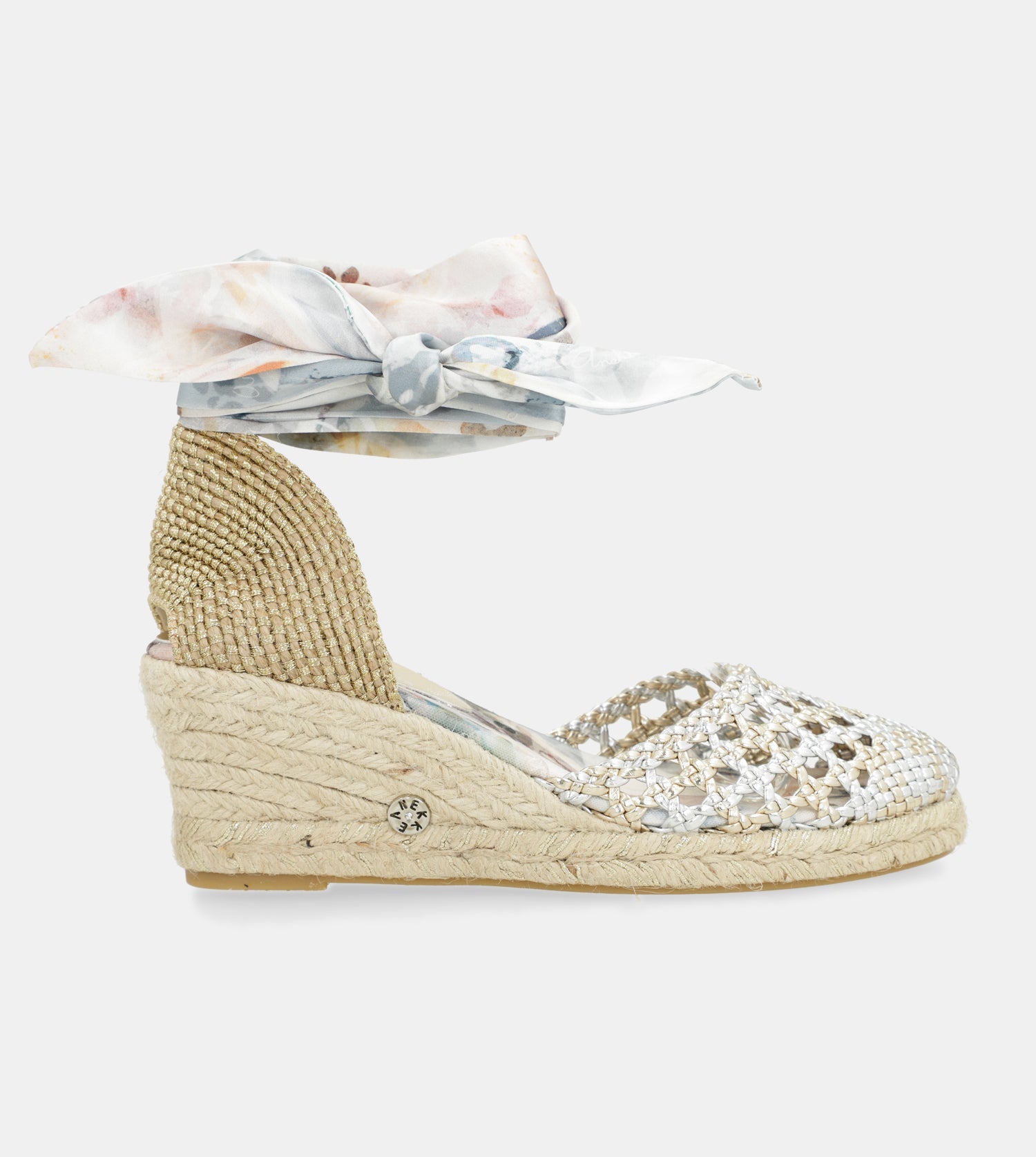 Sandalias de cuña plata Memories