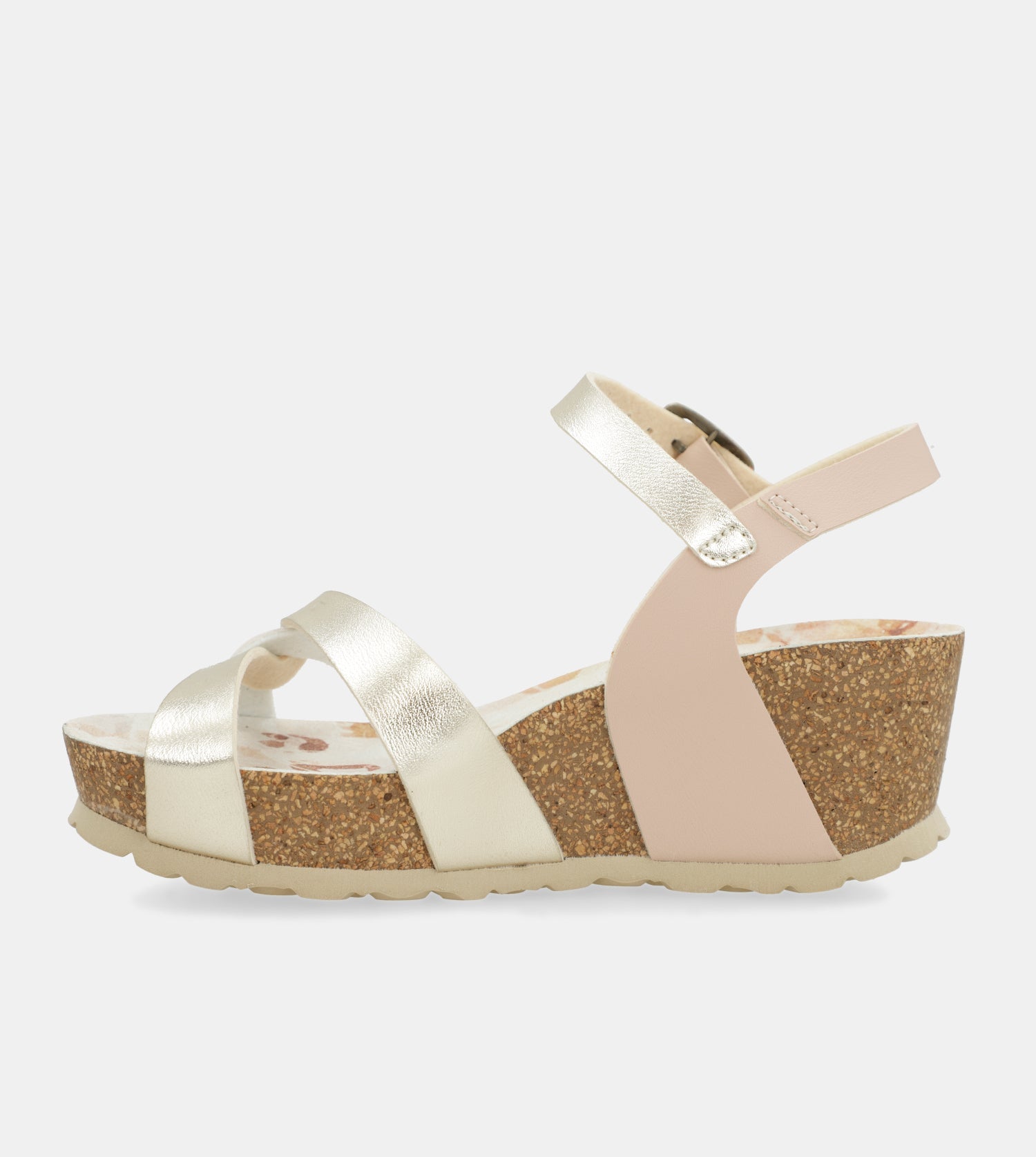 Sandalias de cuña bio tiras blancas
