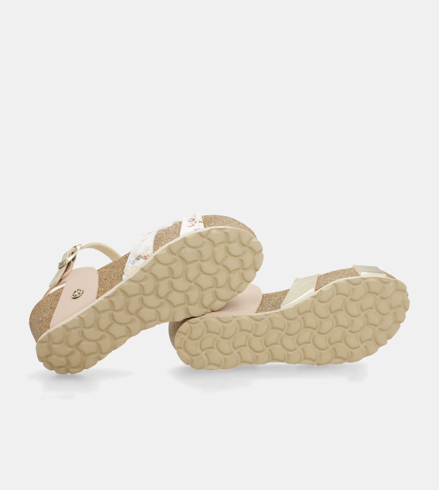 Sandalias de cuña bio tiras blancas