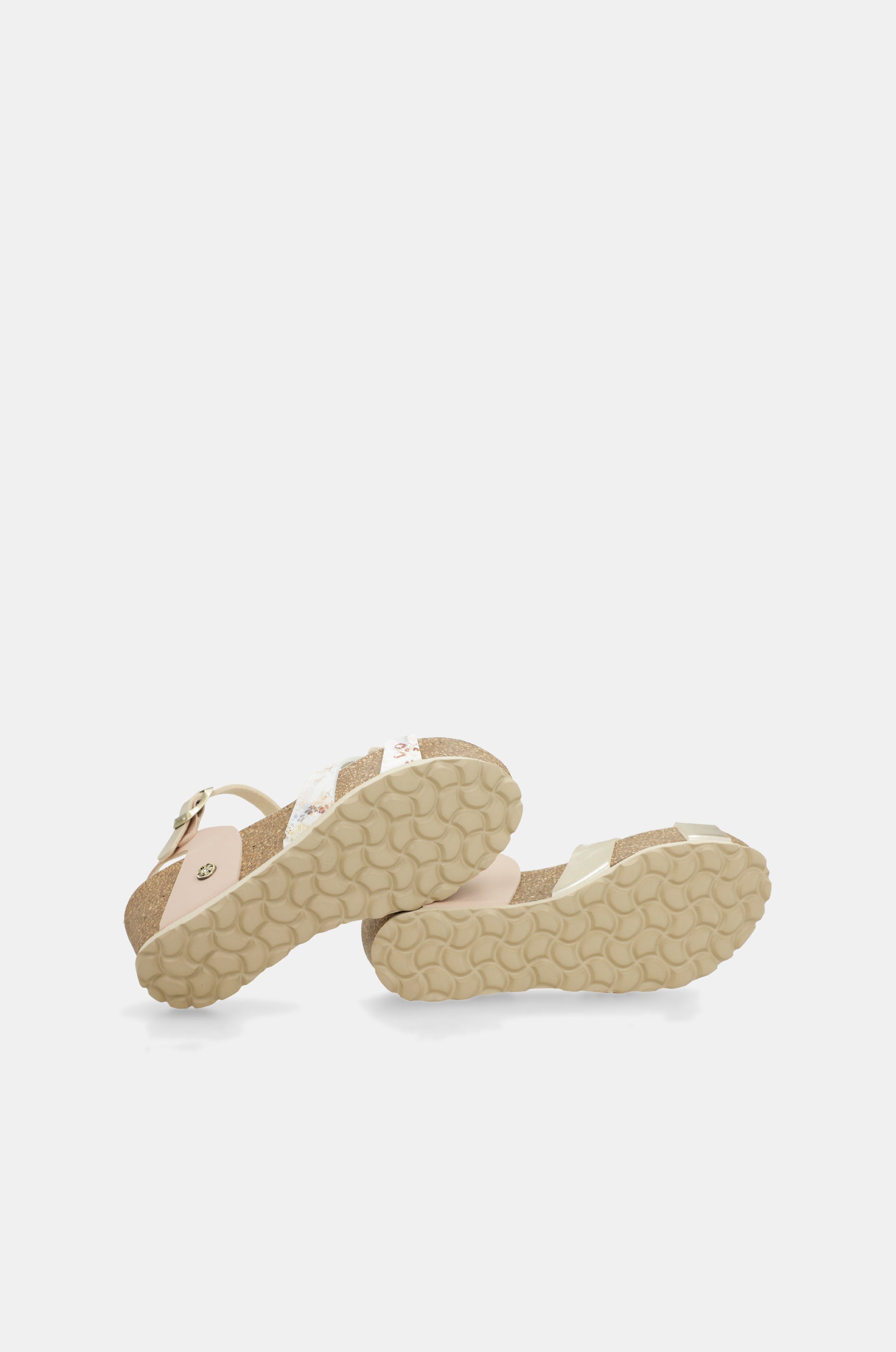 Sandalias de cuña bio tiras blancas