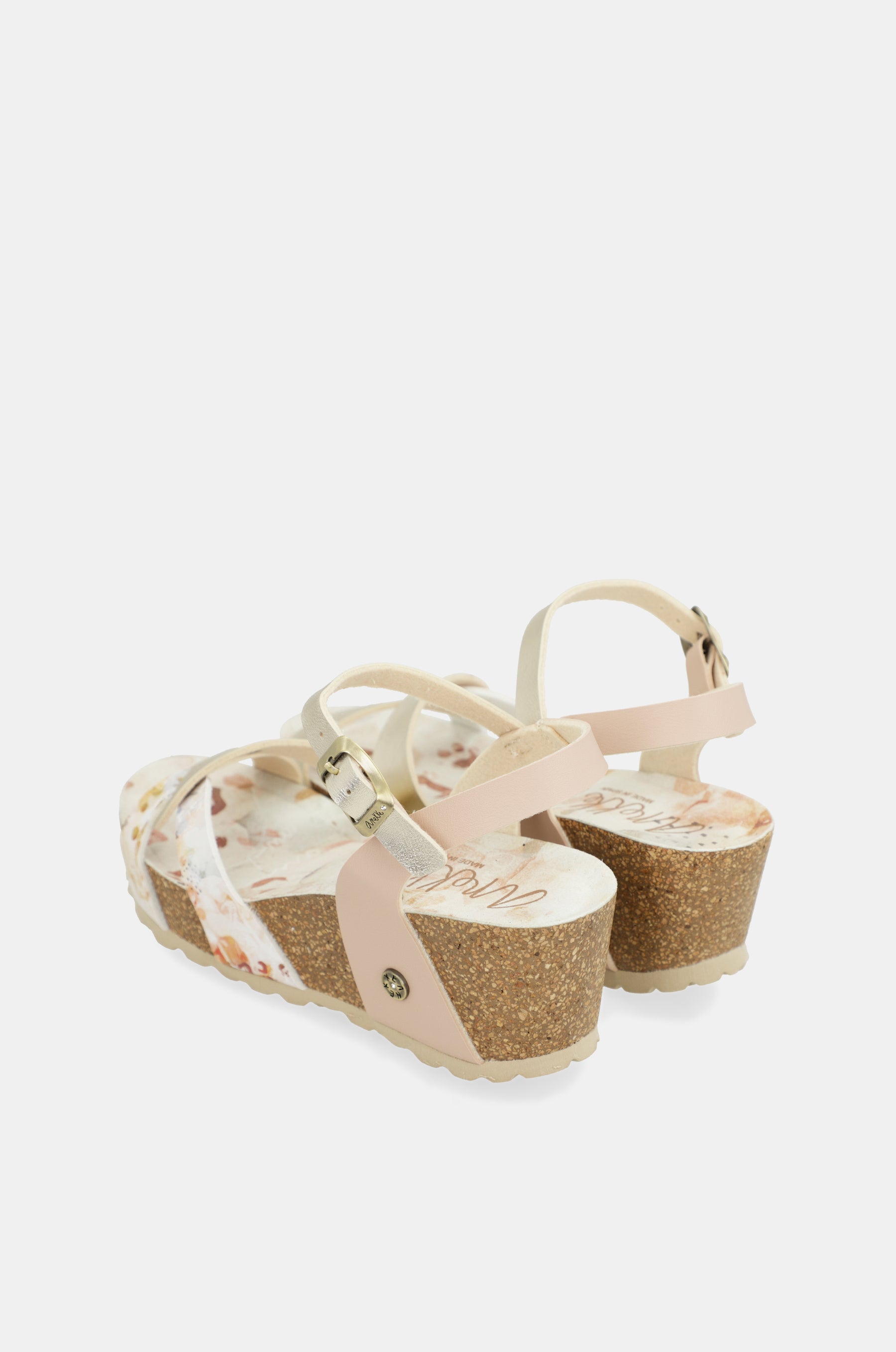 Sandalias de cuña bio tiras blancas