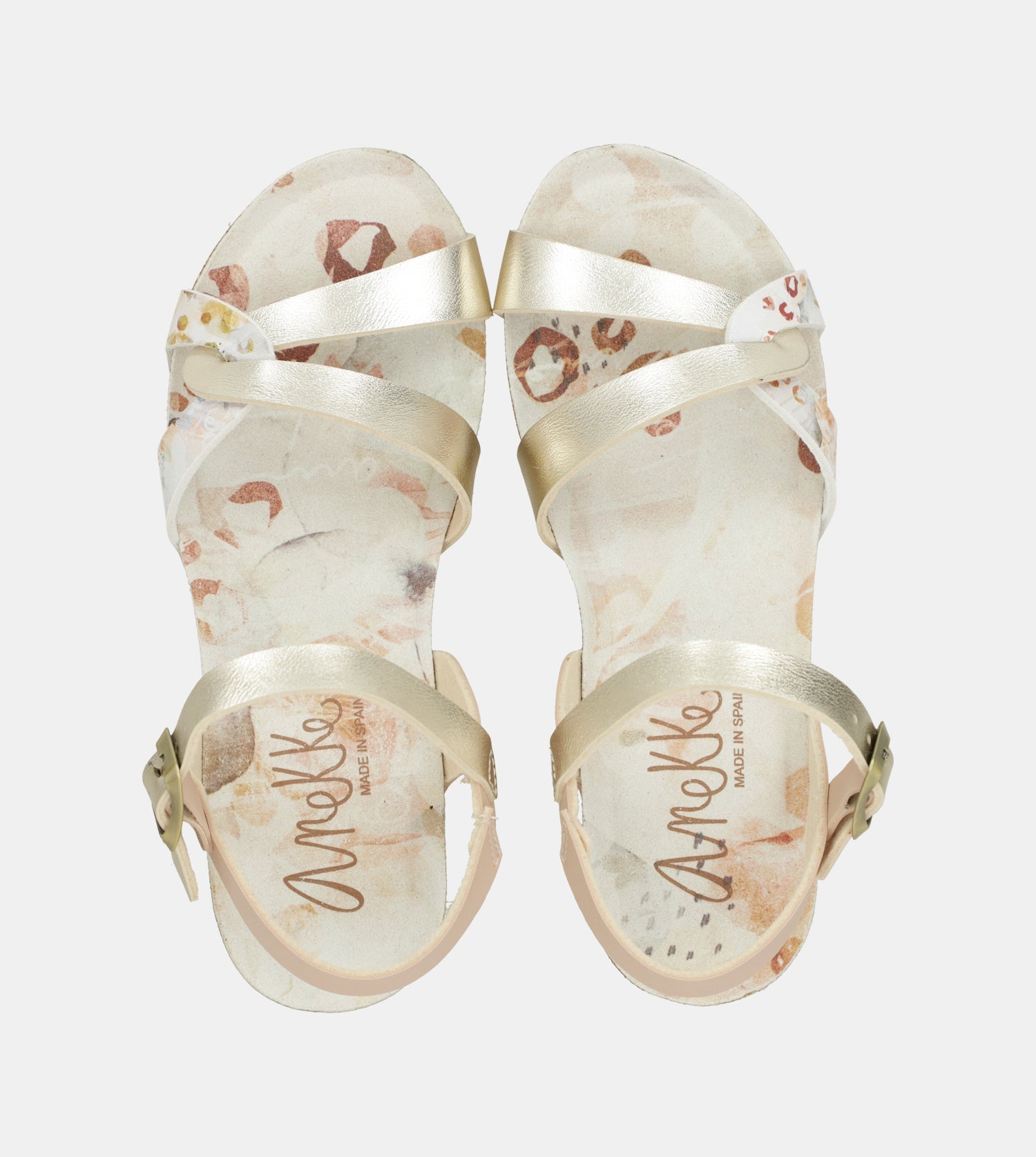 Sandalias de cuña bio tiras blancas