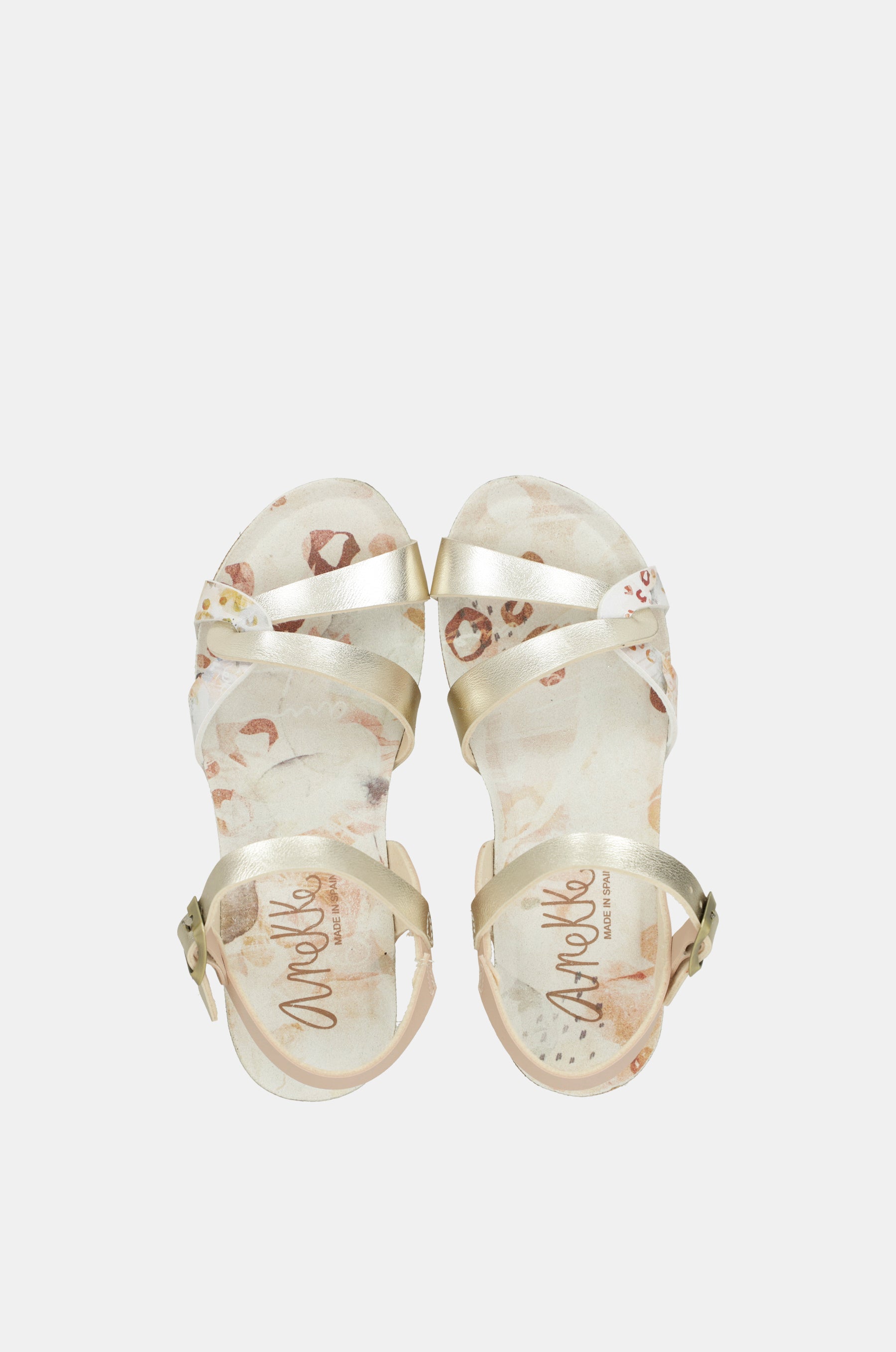 Sandalias de cuña bio tiras blancas