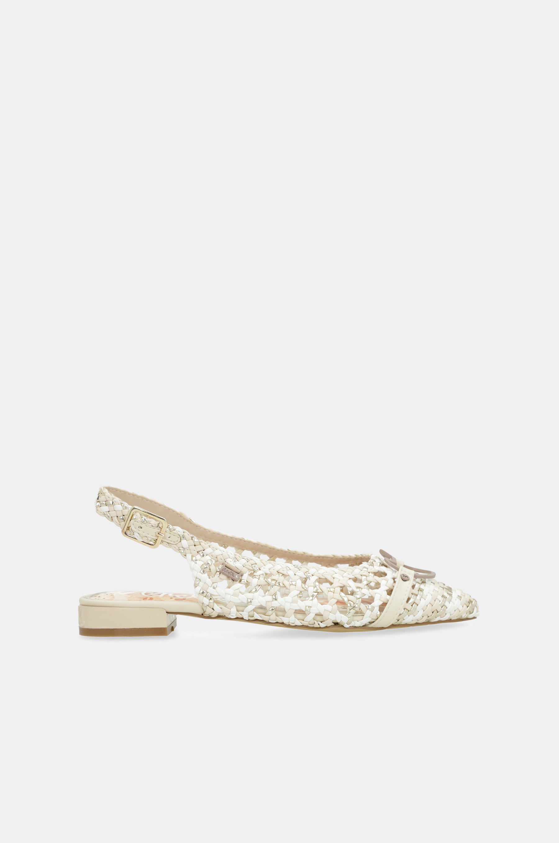 Bailarinas destalonadas blanco y rosa