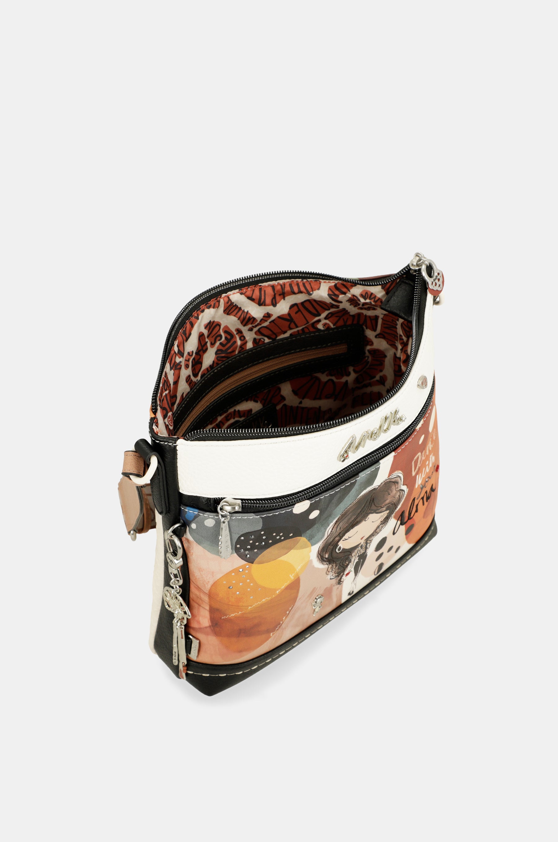 Bandolera con bolsillo frontal Alma