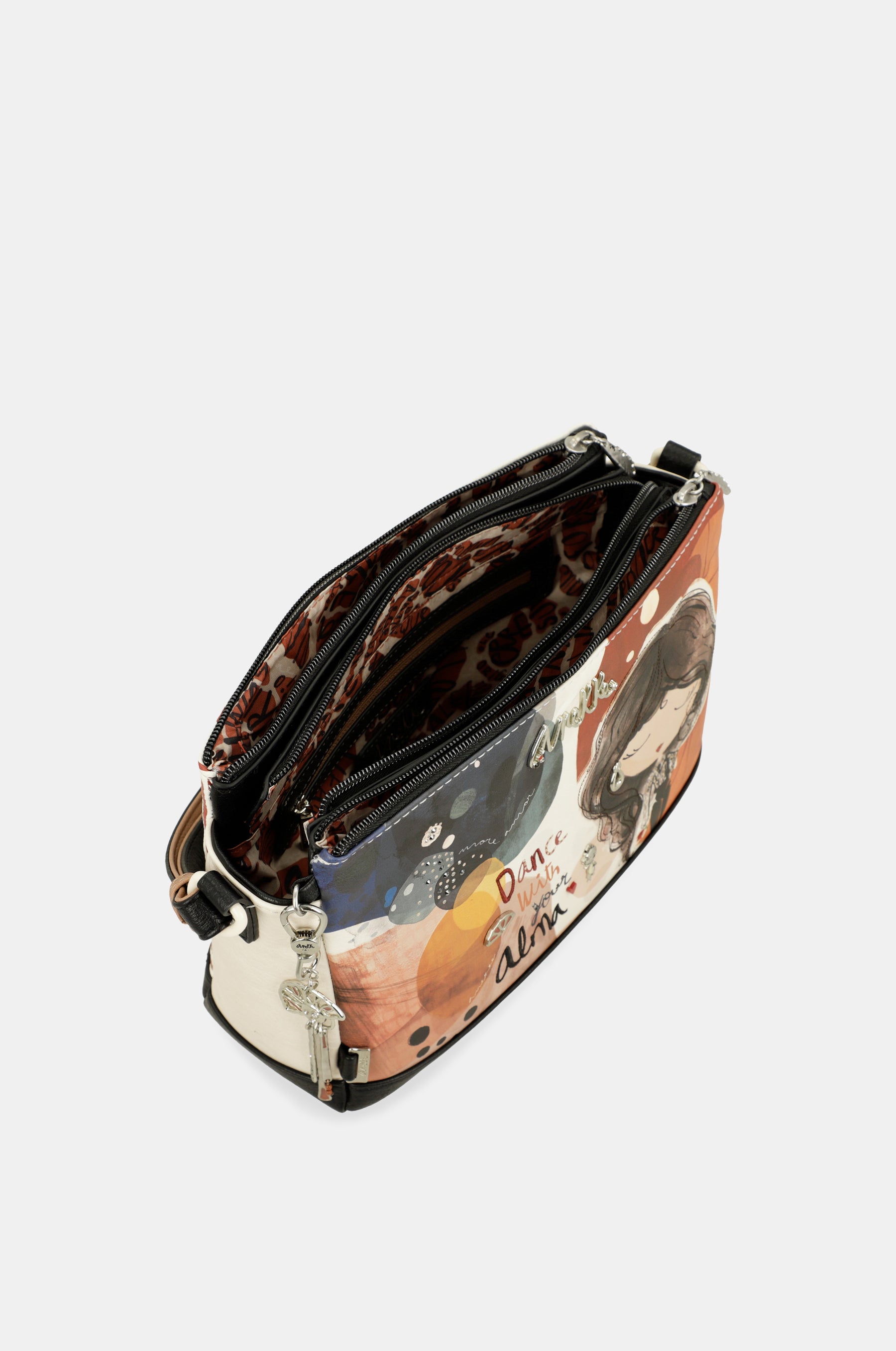 Bandolera estampada 3 compartimentos Alma