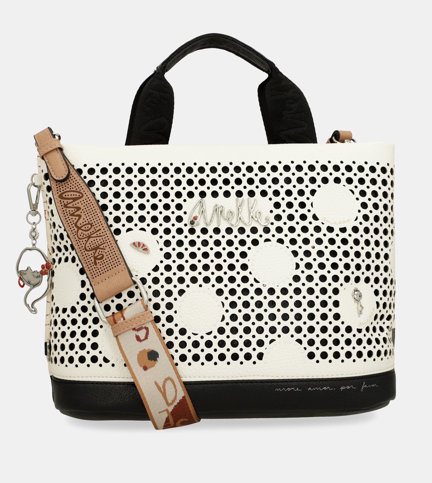 Bolso de mano con bandolera Lunares