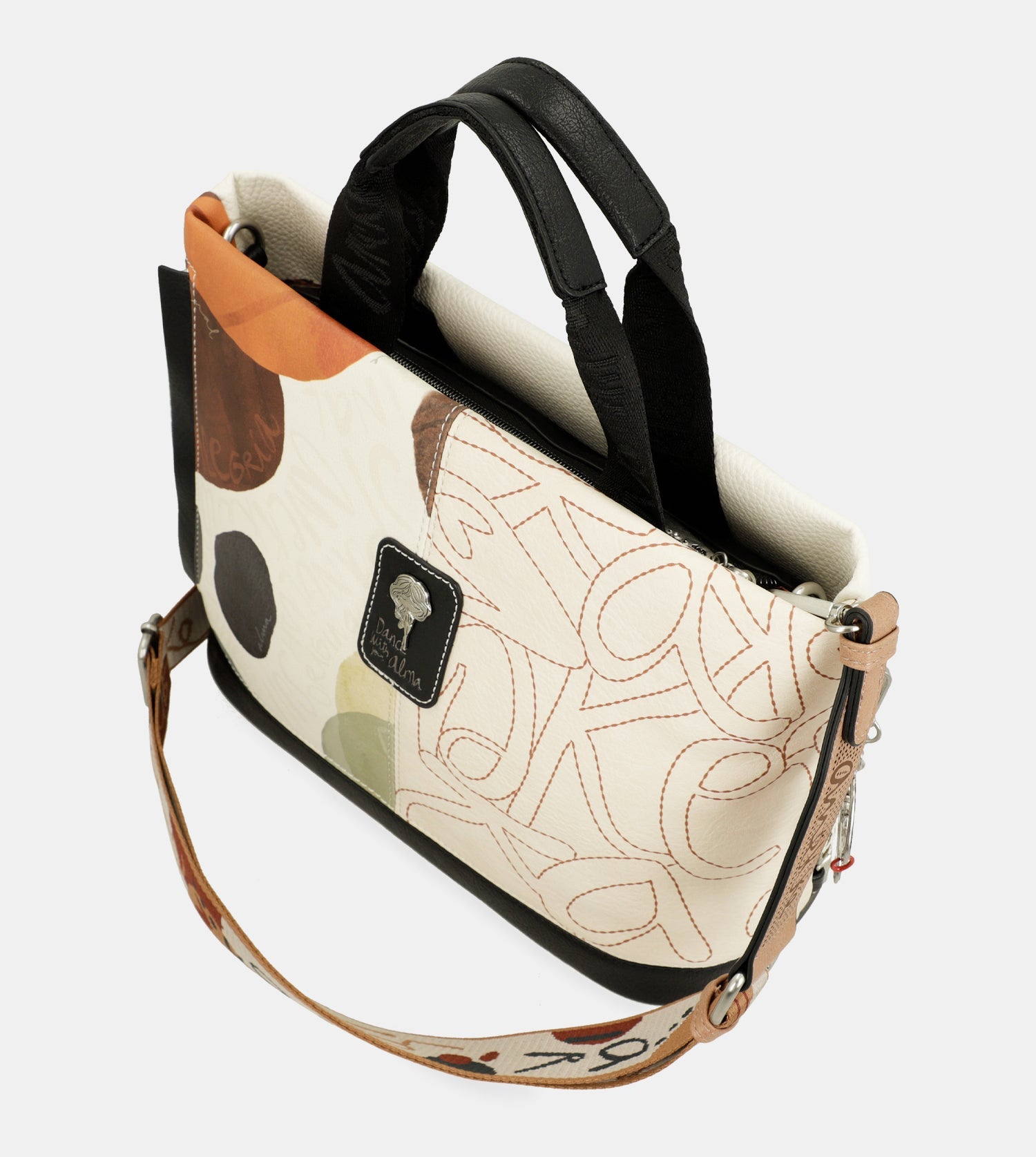 Bolso de mano con bandolera Lunares