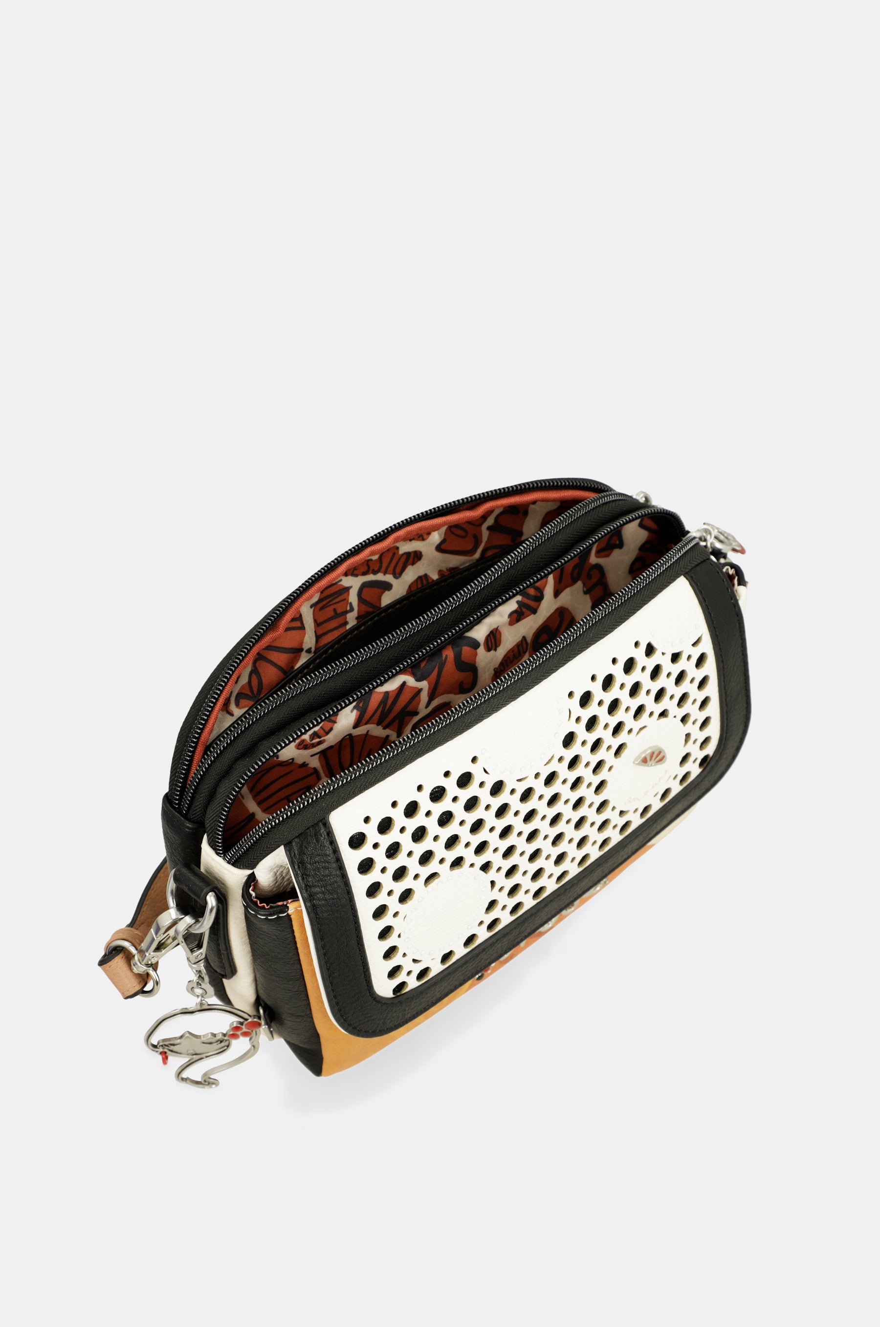 Bandolera de solapa ovalada Lunares
