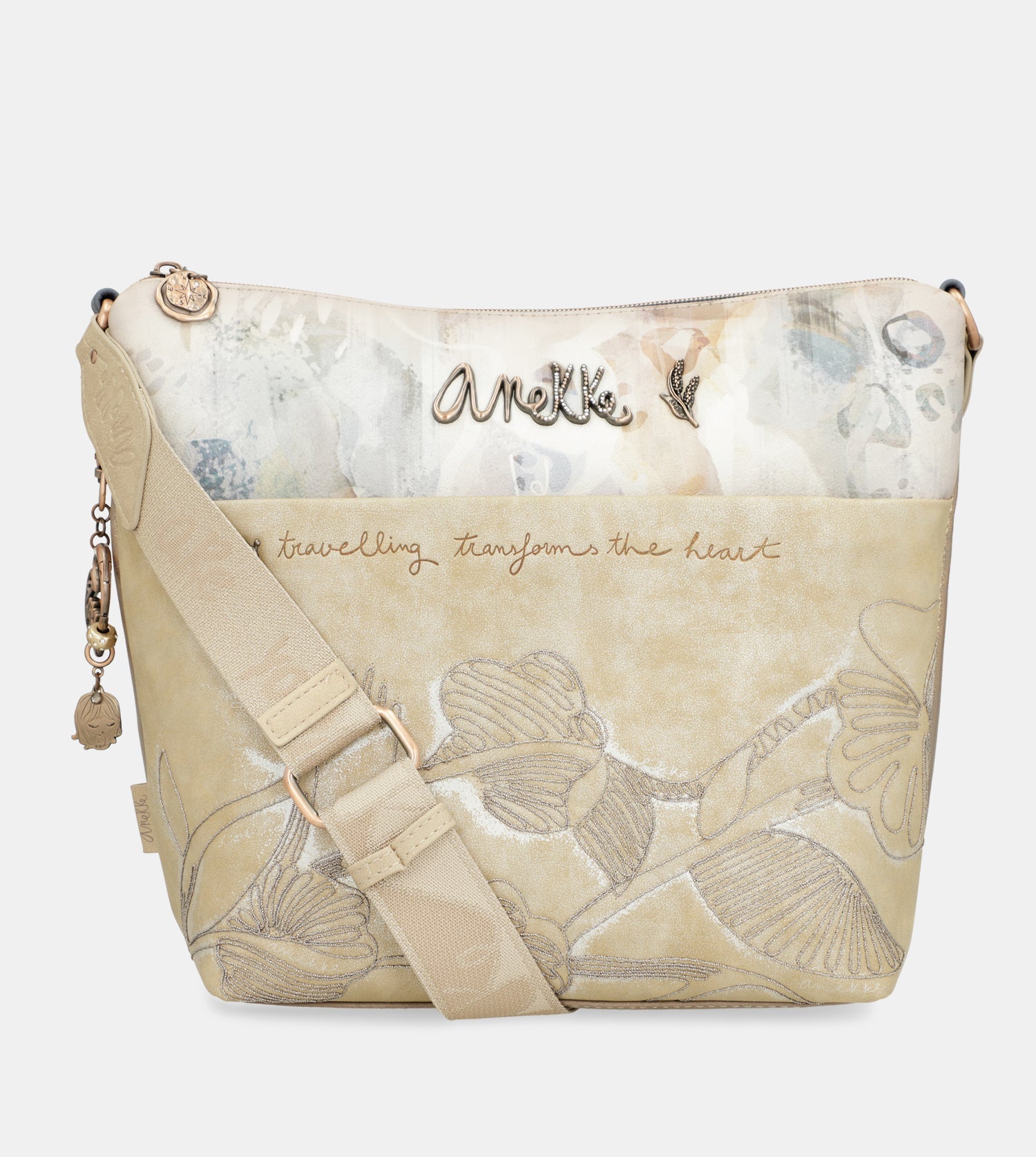 Bandolera grande con bolsillo frontal Whispers