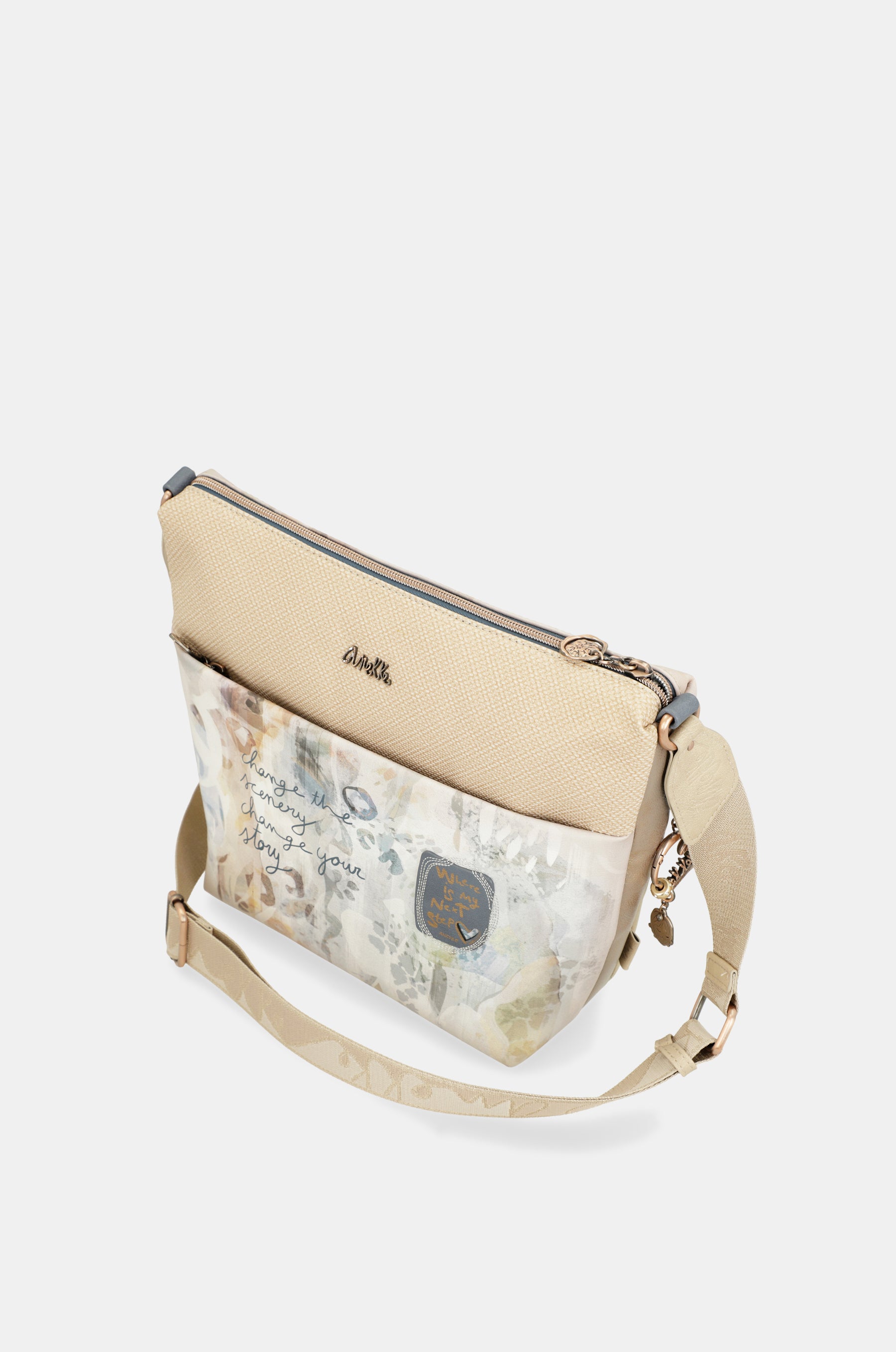 Bandolera grande con bolsillo frontal Whispers