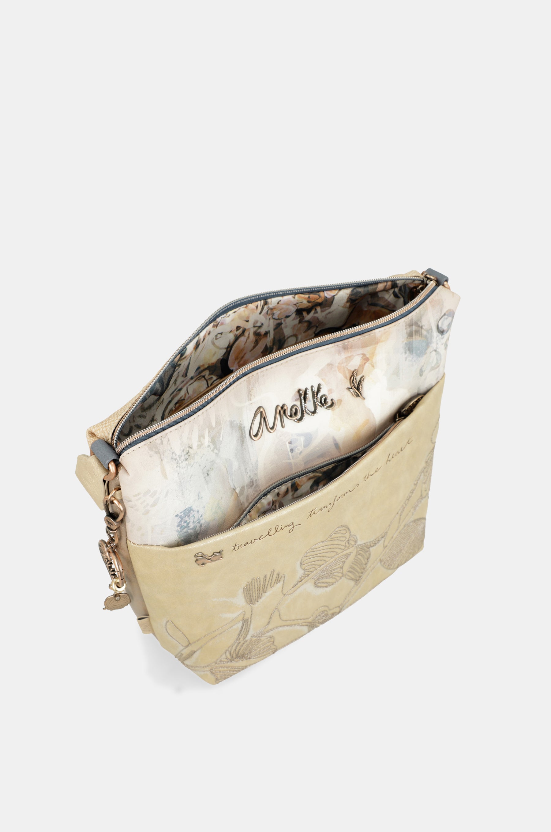 Bandolera grande con bolsillo frontal Whispers