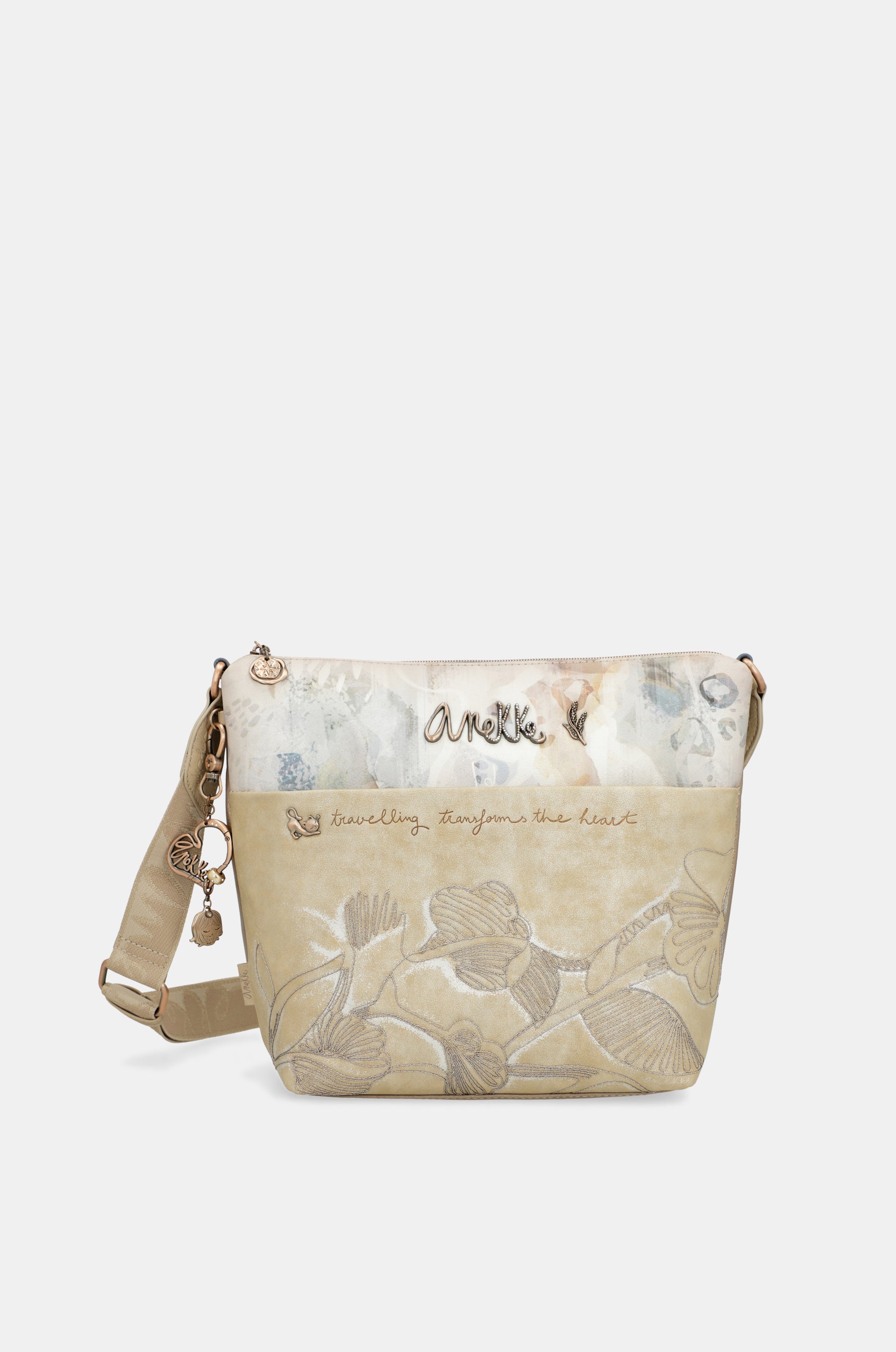Bandolera grande con bolsillo frontal Whispers