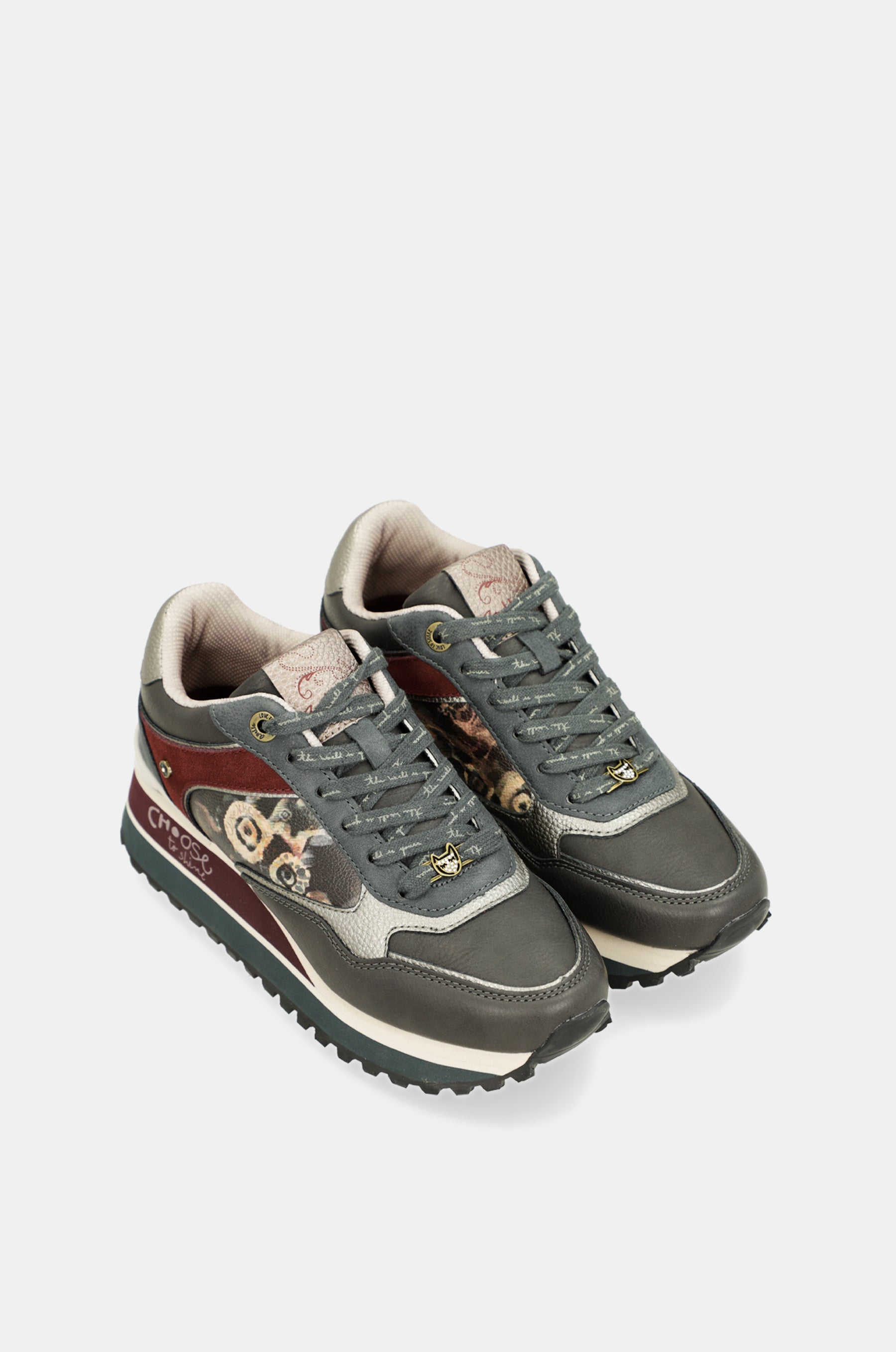 Deportivos plataforma gris oscuro