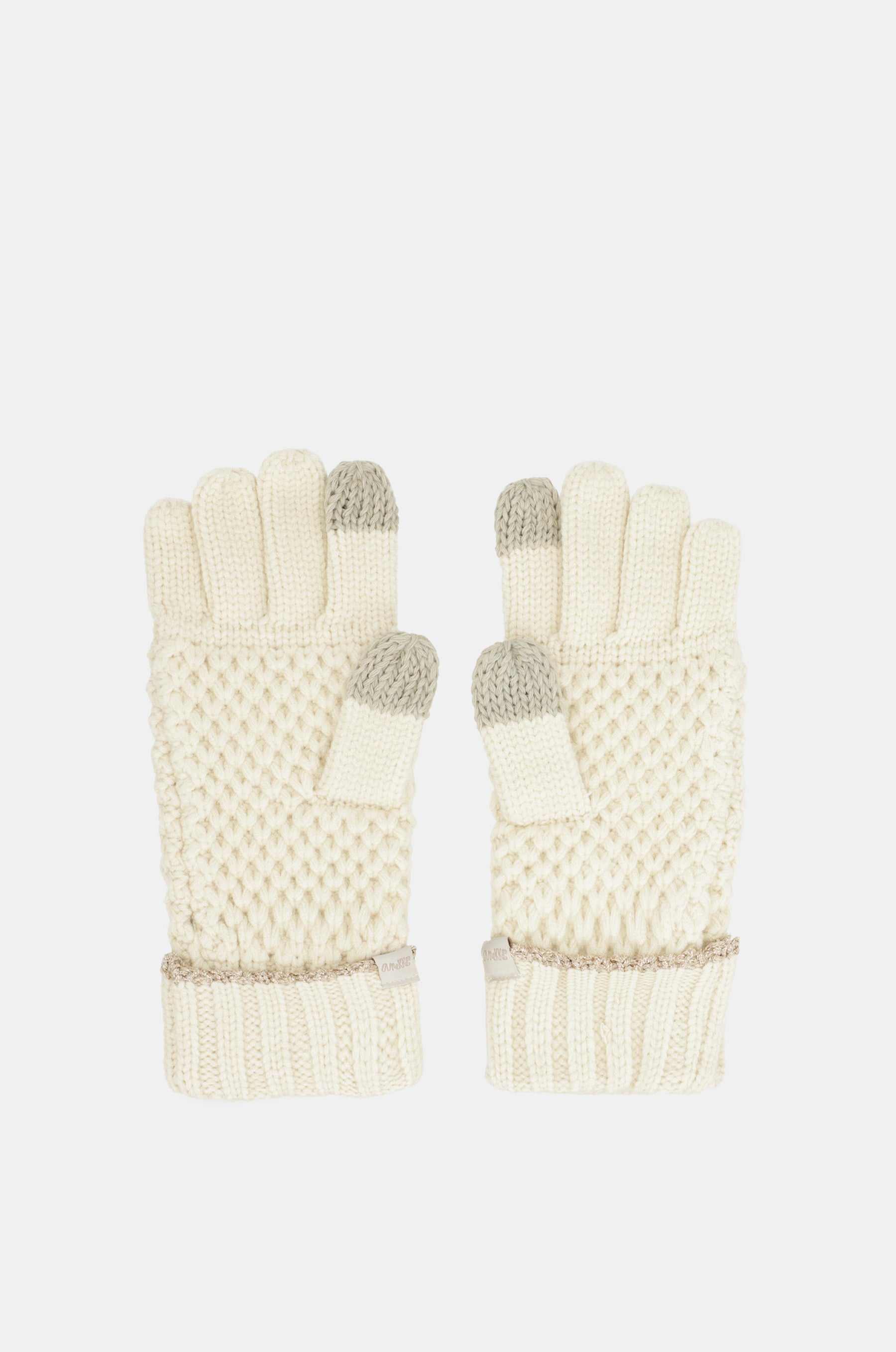 Guantes de punto beige