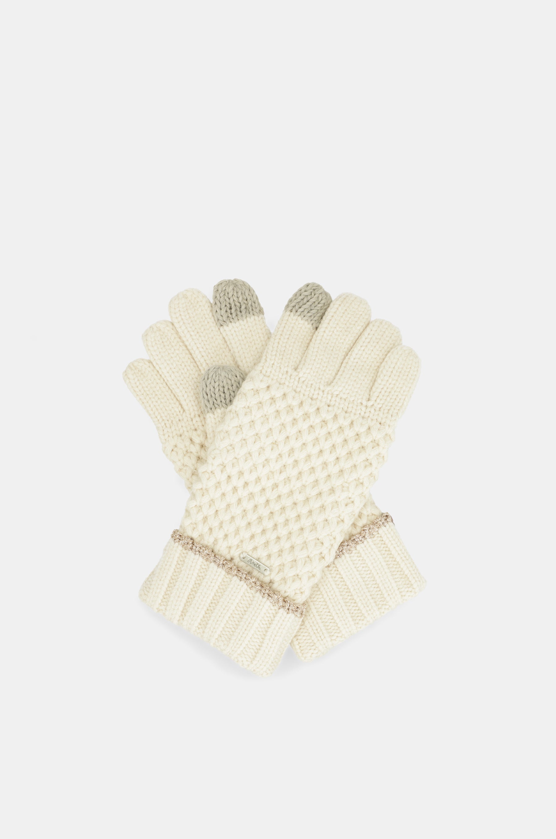 Guantes de punto beige